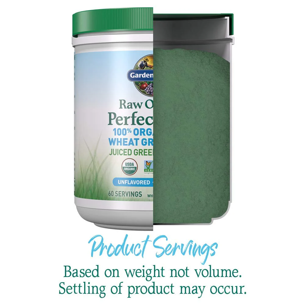 Garden of Life Raw Organic Perfect Food 100% Organic USA Wheat Grass Juice - Juiced Green Superfood Greens Powder, 60 Servings - Stevia-Free, Non-GMO, Vegan, Gluten Free Whole Food Dietary Supplement - Image 4