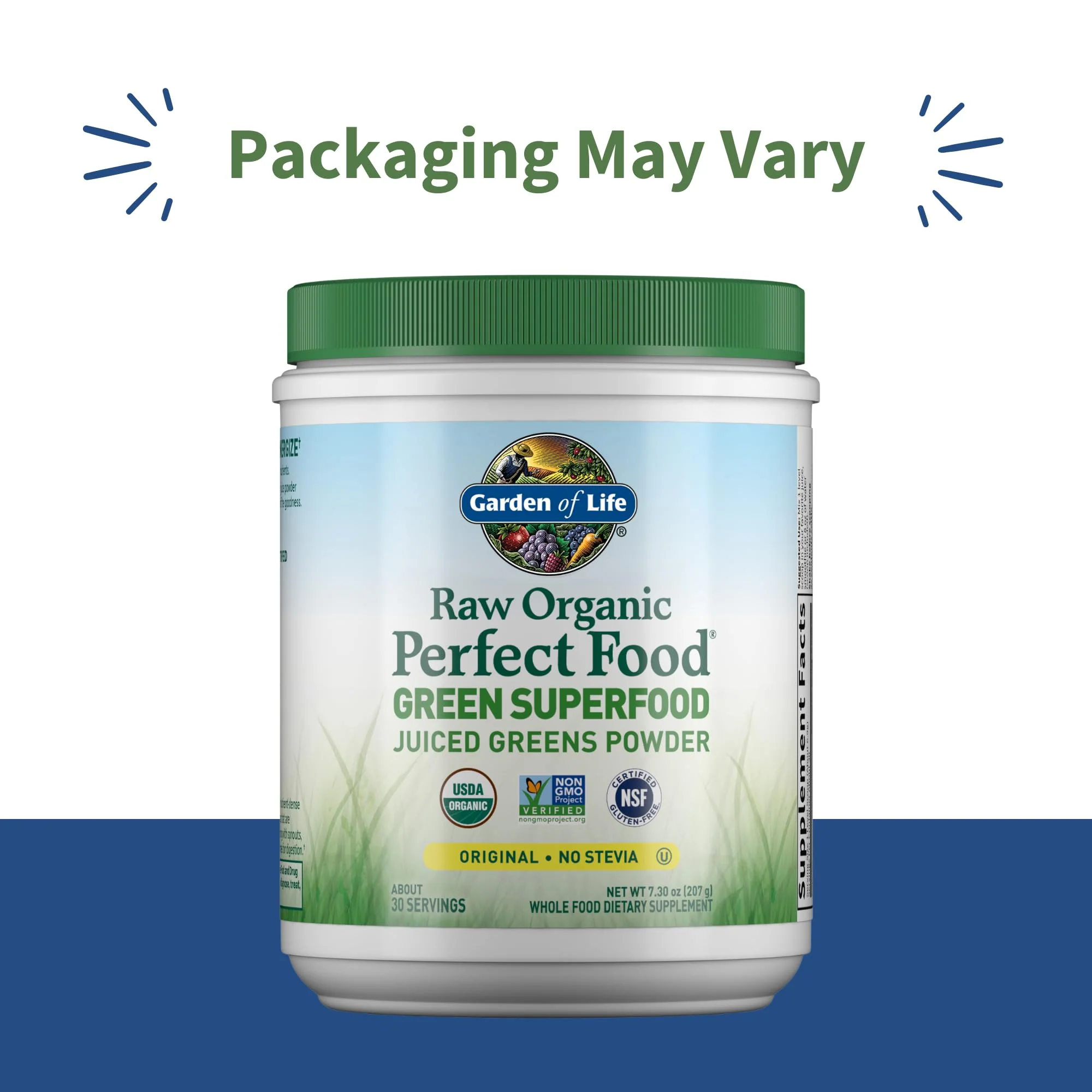 Garden of Life Raw Organic Perfect Food Green Superfood Juiced Greens Powder - Original Stevia-Free, 30 Servings, Non-GMO, Gluten Free Whole Food Dietary Supplement, Alkalize, Detoxify, Energize - Image 2