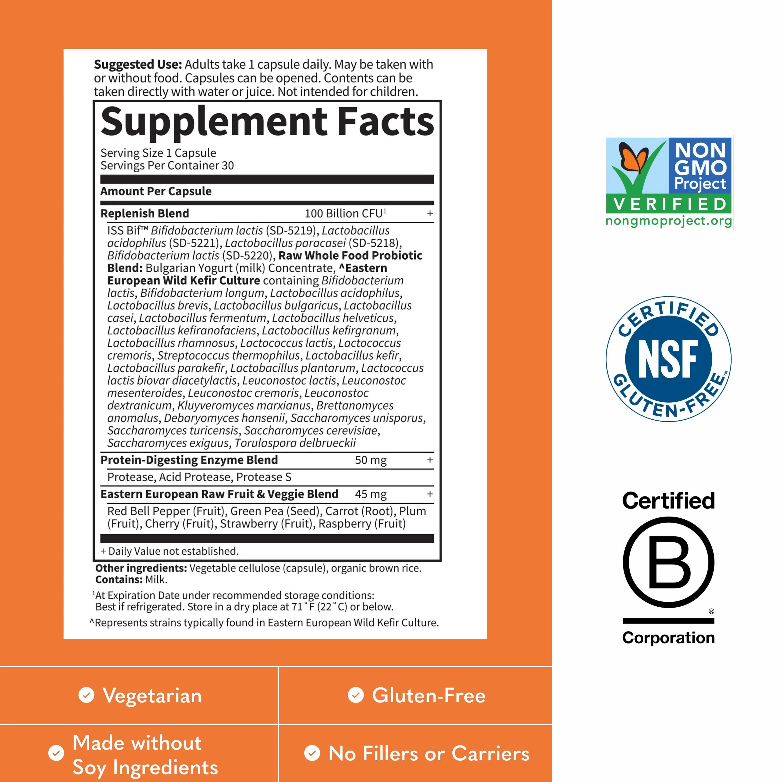 Garden of Life Raw Probiotics Ultimate Care - 100 Billion CFU - Dietary Supplement for Gut Health Support - For Women & Men - 30 Vegetarian Capsules - Image 5