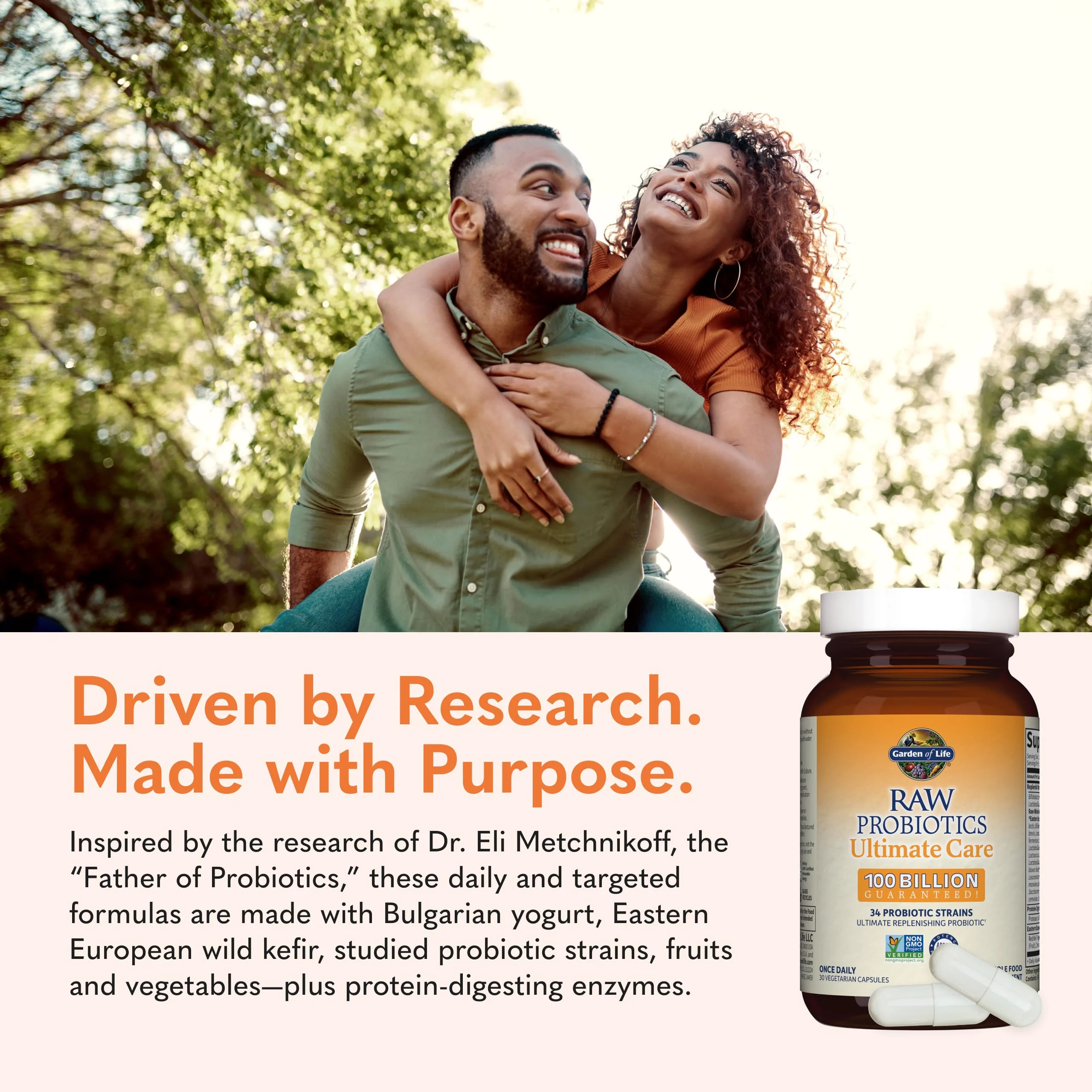 Garden of Life Raw Probiotics Ultimate Care - 100 Billion CFU - Dietary Supplement for Gut Health Support - For Women & Men - 30 Vegetarian Capsules - Image 6