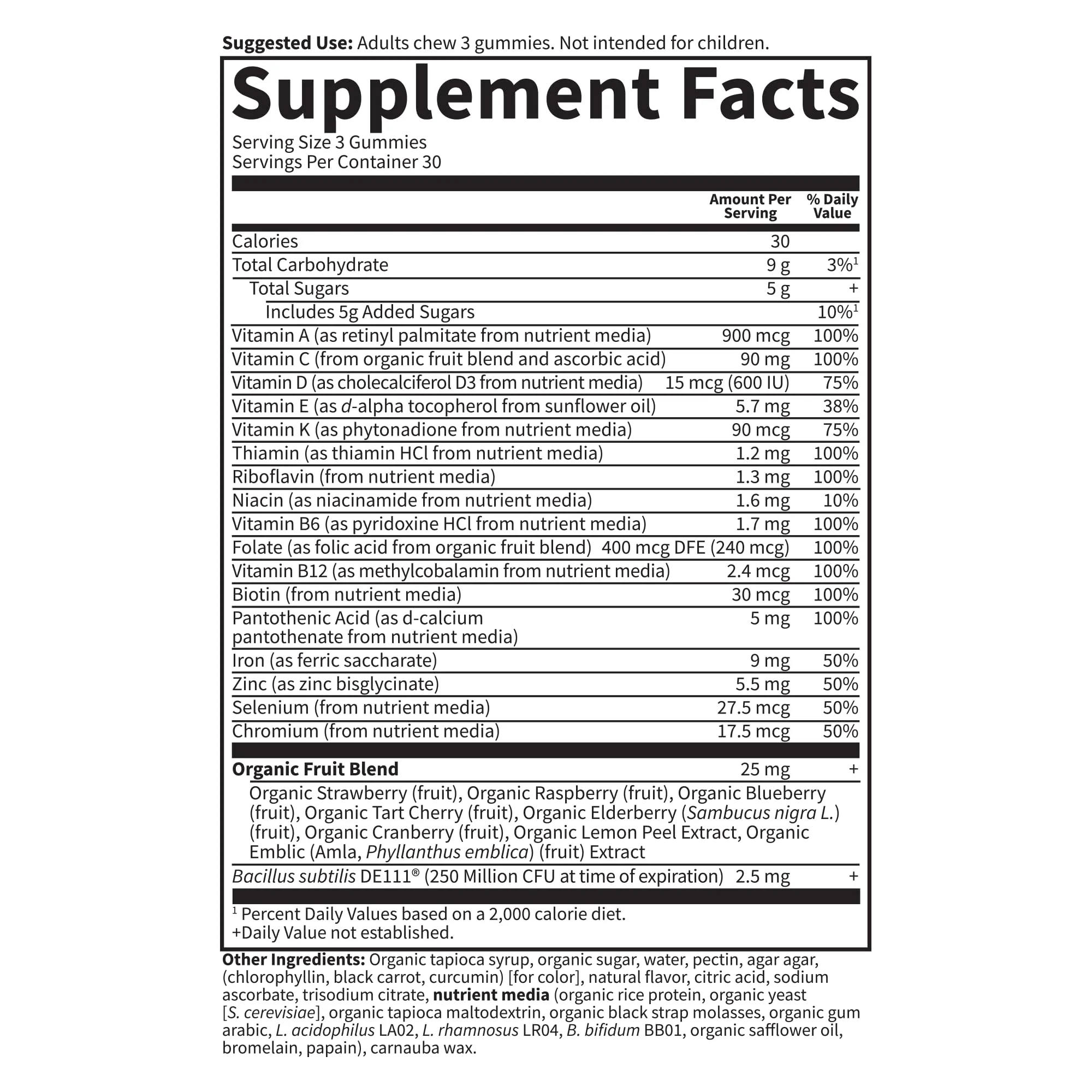 Garden of Life Vitamin Code Women’s Multivitamin Gummy with Iron: Folate, Biotin, D3 & B12 for Hair, Skin & Nails + Probiotics for Immune Health & Digestion, Non-GMO, Gluten-Free, 90 Cherry Gummies - Image 5