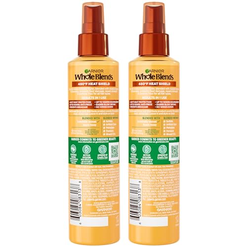 Garnier Whole Blends Hair Honey Milk 450F Heat Protectant Spray, For All Hair Types With Up To 100 Hrs of Frizz Control, 8.5 Fl Oz, 2 Count - Image 12