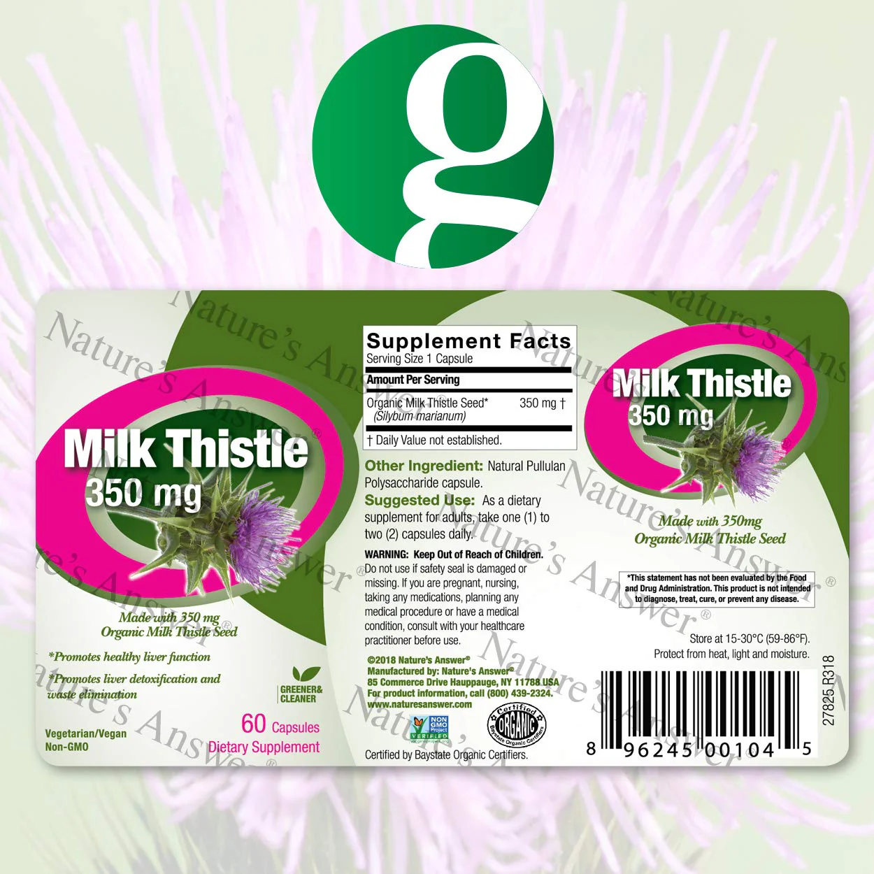 Genceutic Naturals - Milk Thistle Organic 350 mg 60 Capsules | Promotes Healthy Liver Function | Natural Detox | Cleanser | Digestive Support - Image 2