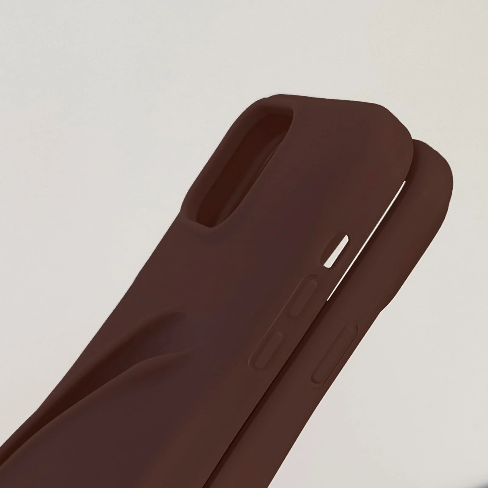 Generic Lip Gloss Phone 14 Pro Case - Premium Silky Silicone Lip and Phone Case with Puffy Back and Tactile Buttons for Easy Grip - Protective and Stylish Case Phone 14 Pro (Brown) - Image 2