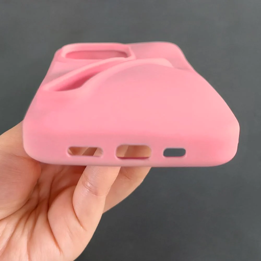 Generic Lip Gloss Phone 14 Pro Max Case - Premium Silky Silicone Lip and Phone Case with Puffy Back and Tactile Buttons for Easy Grip - Protective and Stylish Case Phone 14 Pro Max (Pink) - Image 3