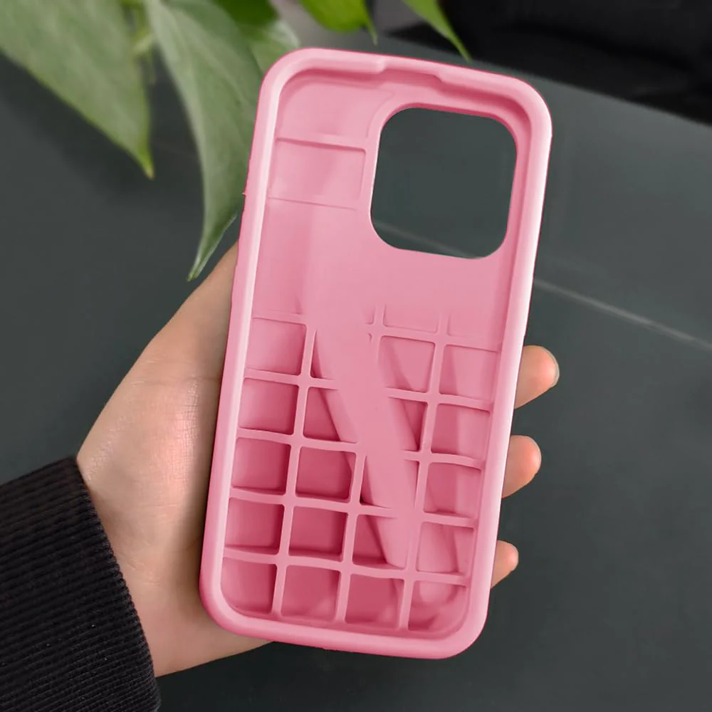 Generic Lip Gloss Phone 14 Pro Max Case - Premium Silky Silicone Lip and Phone Case with Puffy Back and Tactile Buttons for Easy Grip - Protective and Stylish Case Phone 14 Pro Max (Pink) - Image 4