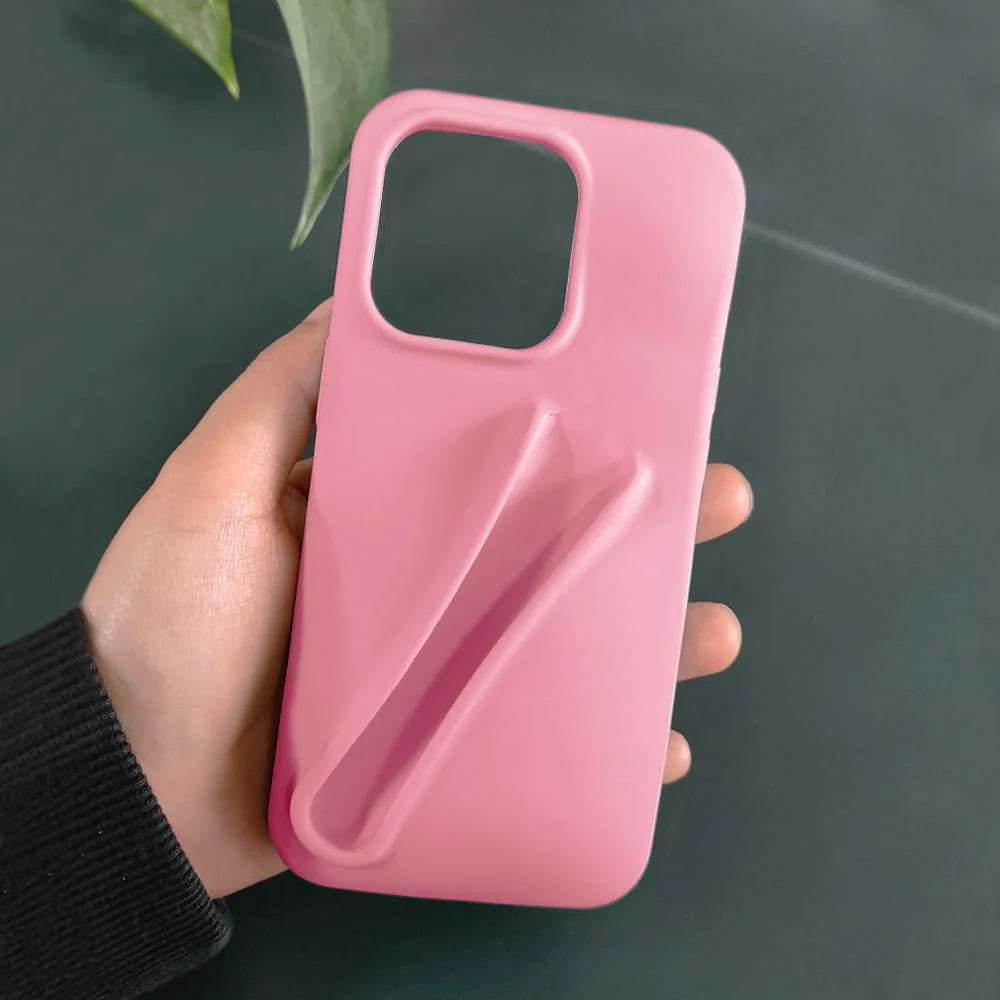 Generic Lip Gloss Phone 14 Pro Max Case - Premium Silky Silicone Lip and Phone Case with Puffy Back and Tactile Buttons for Easy Grip - Protective and Stylish Case Phone 14 Pro Max (Pink) - Image 5