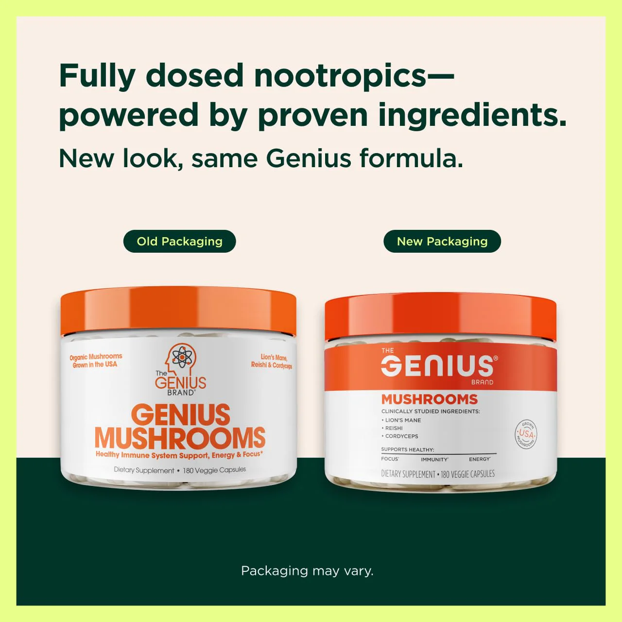Genius Mushroom Supplement - Full-Spectrum Lion’s Mane, Cordyceps, Reishi -Daily Brain Nootropic for Energy, Focus, Memory & Overall Wellness - 180 Capsules – Organic for Mental Clarity & Performance - Image 8