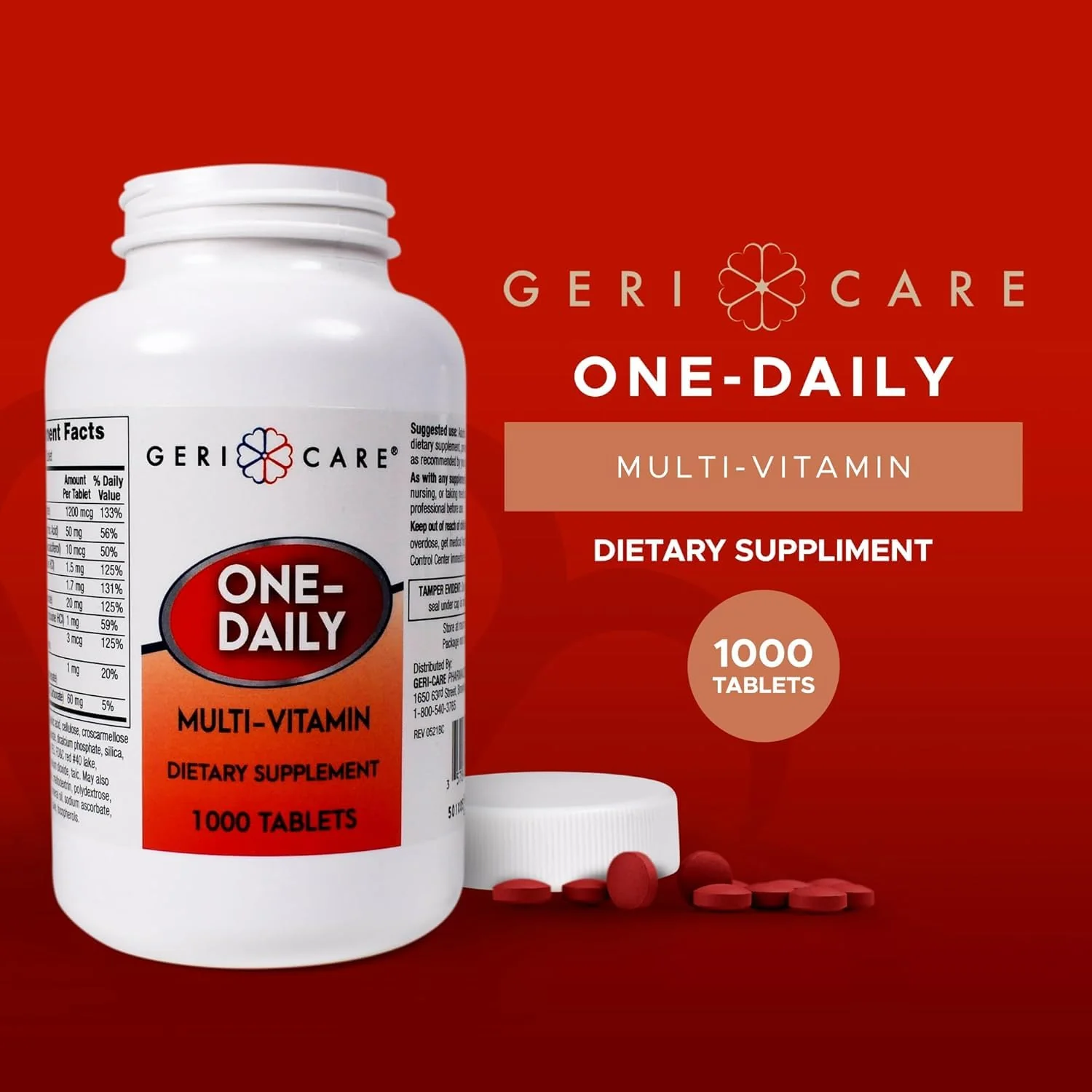GeriCare Multivitamin Supplement Tablets, (Bottle of 1000) - Image 7