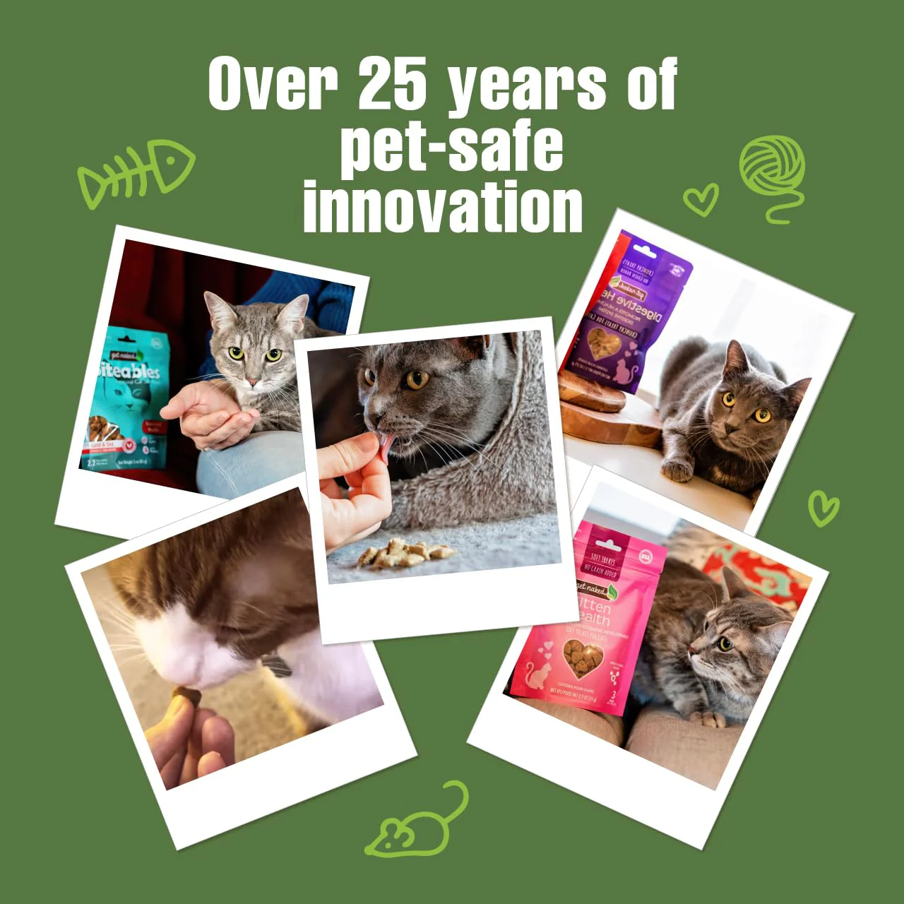 Get Naked Digestive Health Crunchy Cat Treats 2.5oz - Chicken Flavor, Grain-Free Cat Probiotics for Indoor Cats, Supports Healthy Digestion, Dental Health & Immunity, Made in The USA - Image 2