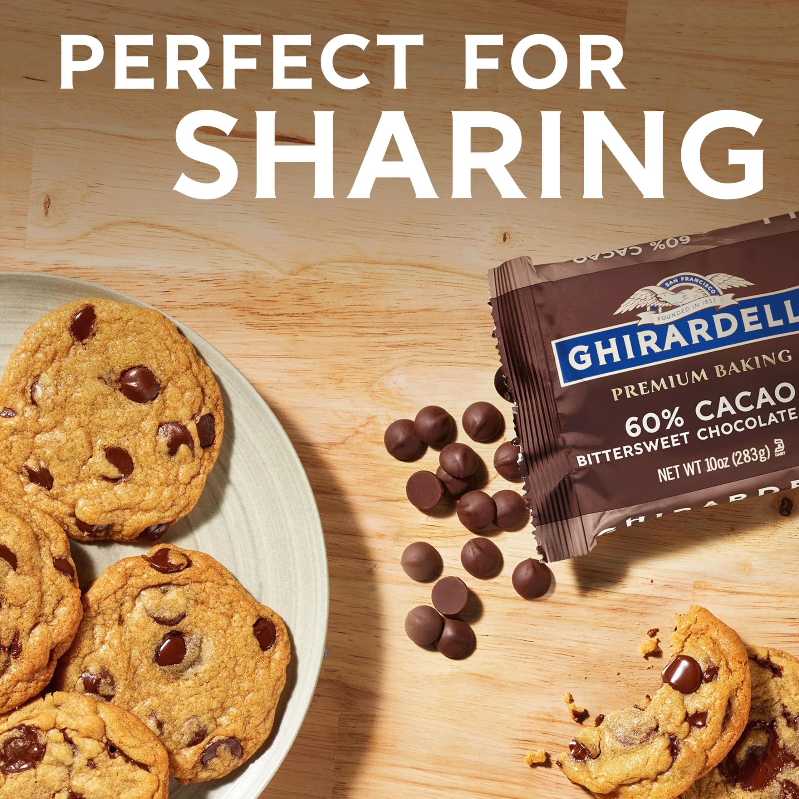 GHIRARDELLI 60% Cacao Bittersweet Chocolate Premium Baking Chips, 20 OZ Bag - Image 7