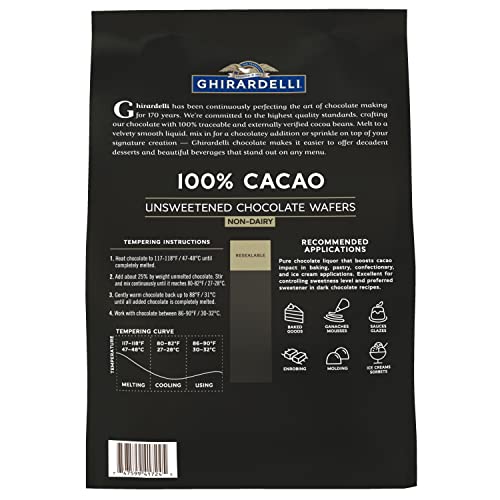 Ghirardelli Chocolate Company 100% Cacao Unsweetened Wafers, 5lb. Bag (Pack of 1) - Image 5