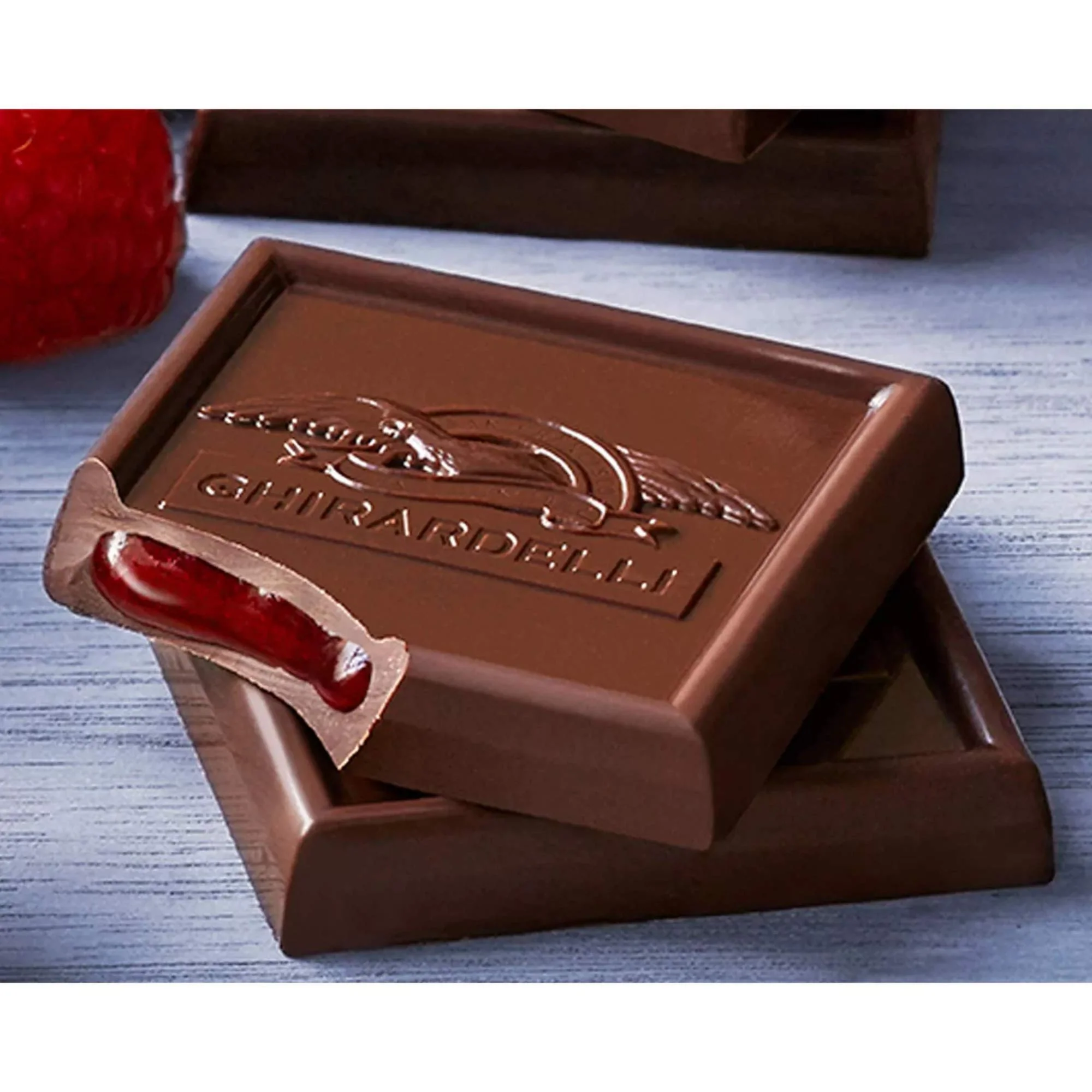 GHIRARDELLI Dark Chocolate Raspberry SQUARES, 5.32 oz Bag Premium Individually Wrapped Chocolate Candy Rich Dark Chocolate with Raspberry Filling - Image 2