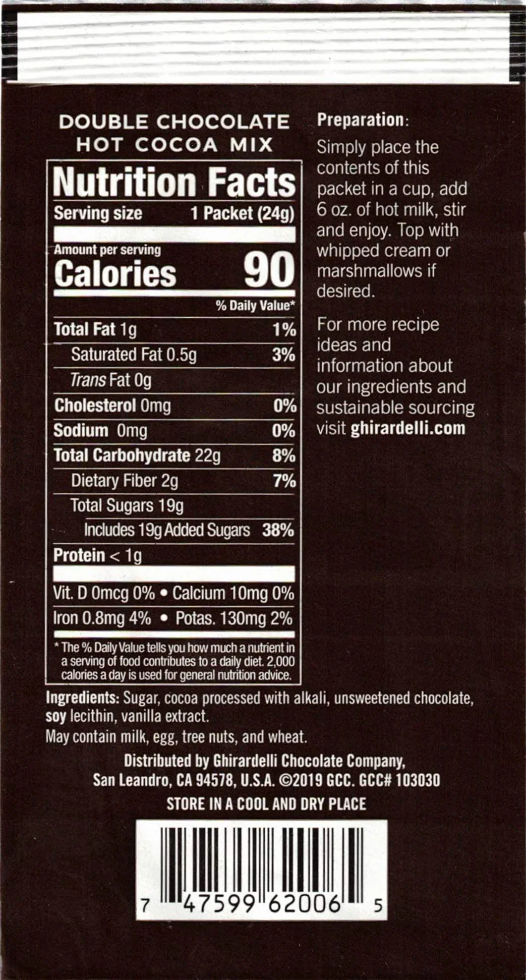 Ghirardelli Double Chocolate Hot Cocoa Mix, 0.85-Ounce Packets (Pack of 10) - Image 9