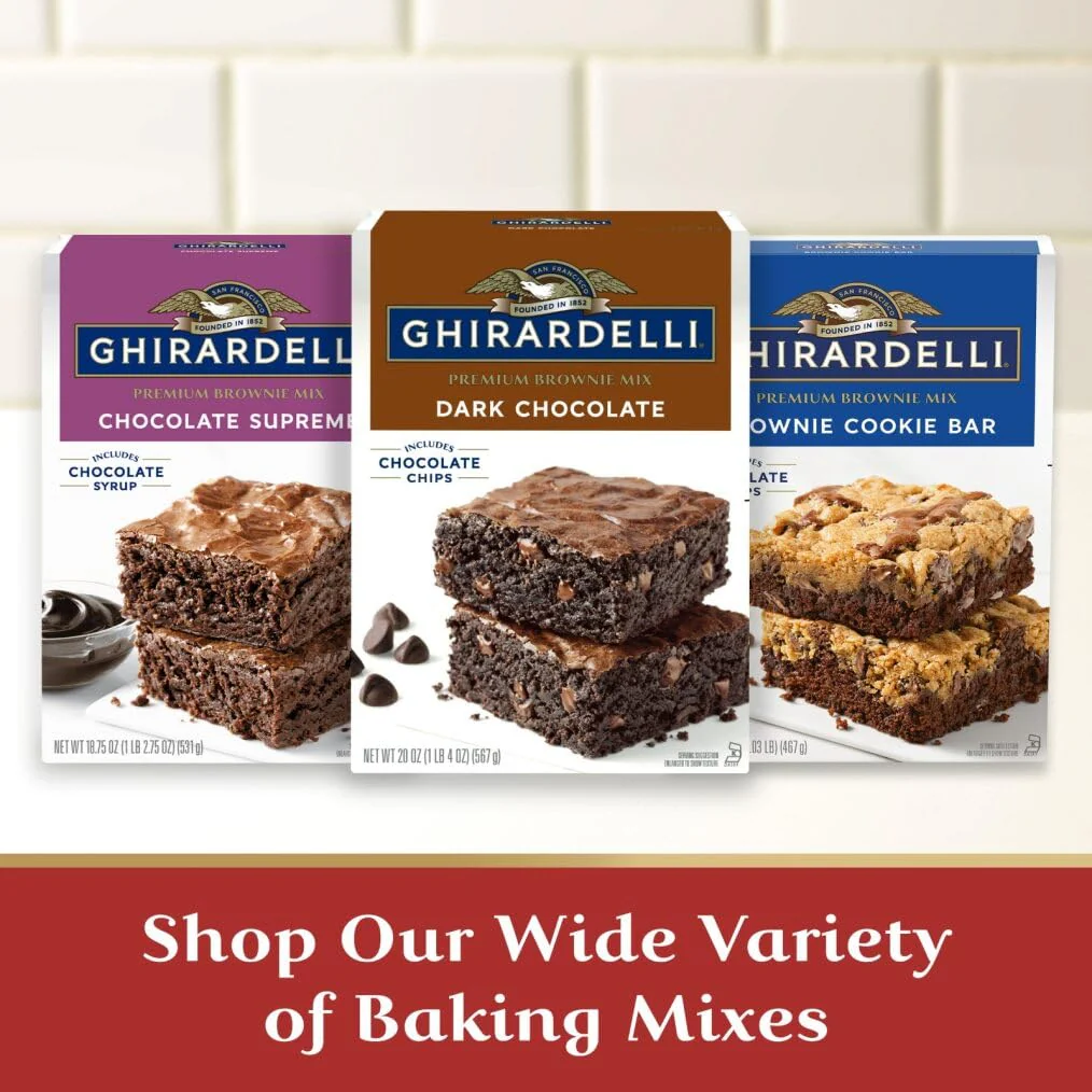GHIRARDELLI Double Chocolate Premium Brownie Mix, 18 oz Box - Image 2