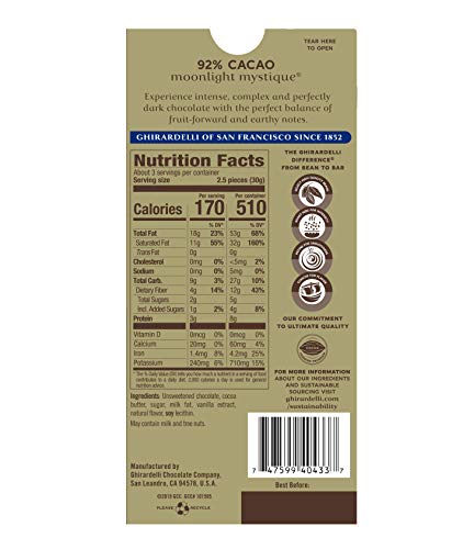 GHIRARDELLI INTENSE DARK 92% Cacao Chocolate Bars, 3.17 oz Bar (Pack of 12) – Premium Extra Dark Chocolate for Gifting & Sharing - Image 12