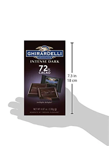GHIRARDELLI Intense Dark Chocolate Squares, 72% Cacao Chocolate for Holiday Gifts and Stocking Stuffers, 4.1 Oz Bag (Pack of 6) - Image 4