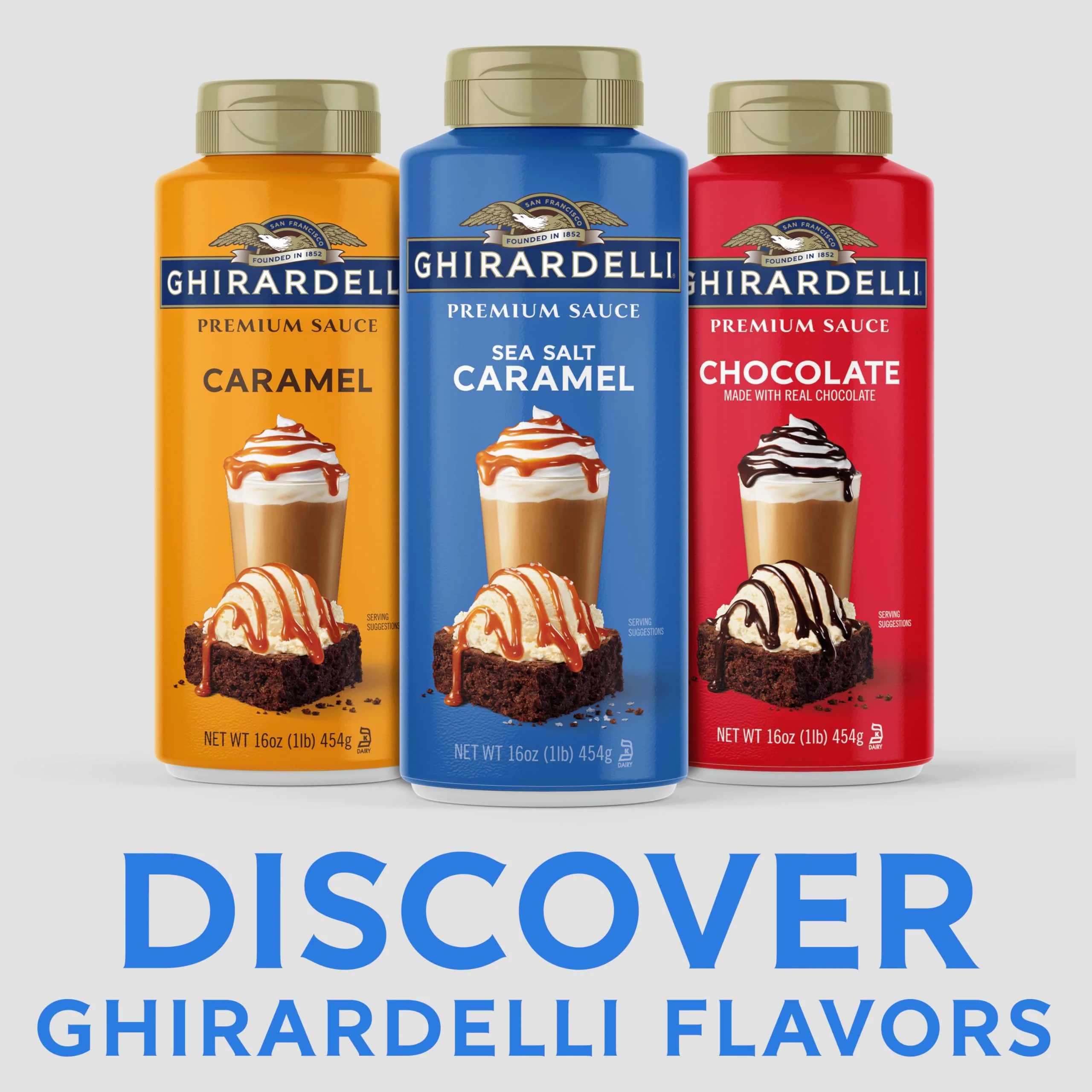 GHIRARDELLI Premium Dessert Sauce 16 oz Bottle, Sea Salt Caramel – Smooth Salted Caramel for Desserts & Drinks - Image 8