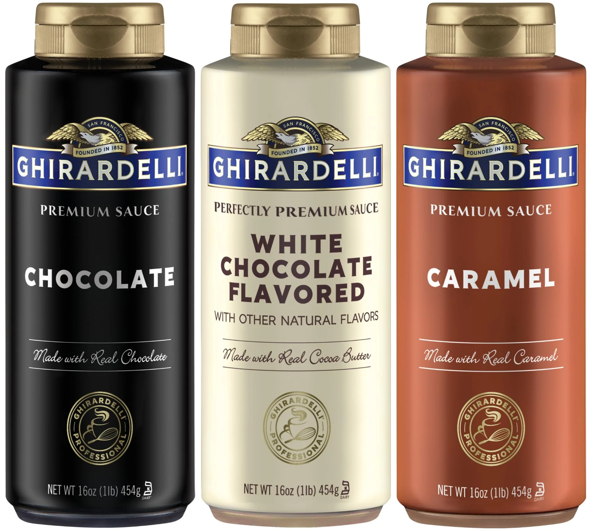 Ghirardelli Squeeze Bottles - Caramel, Chocolate & White Chocolate - Set of 3 - Image 10