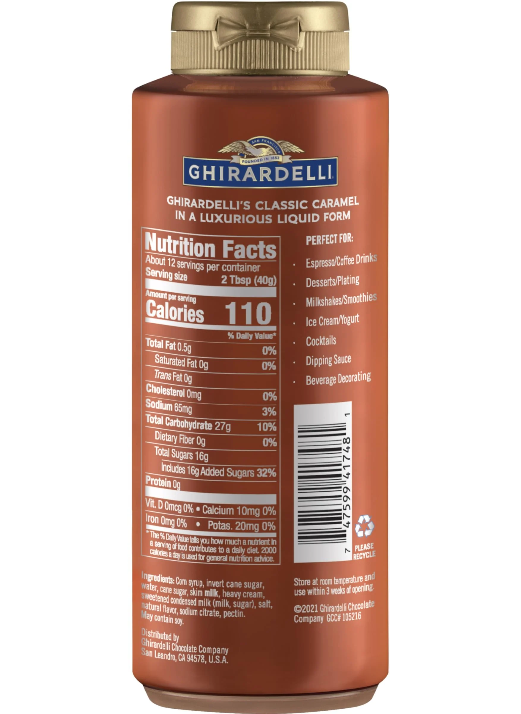Ghirardelli Squeeze Bottles - Caramel, Chocolate & White Chocolate - Set of 3 - Image 2