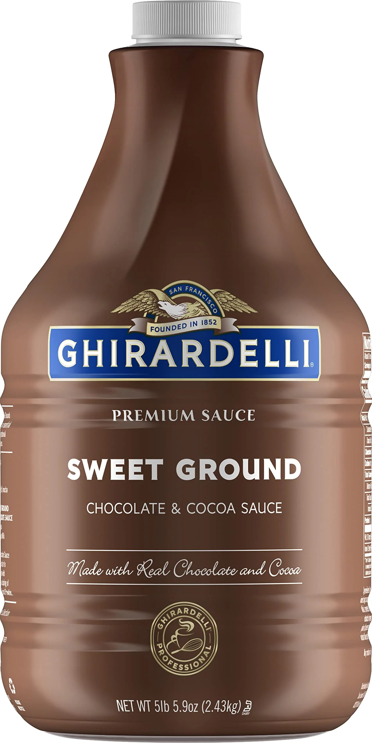 Ghirardelli Sweet Ground Chocolate & Cocoa Sauce Pump Bottle, 87.3 oz