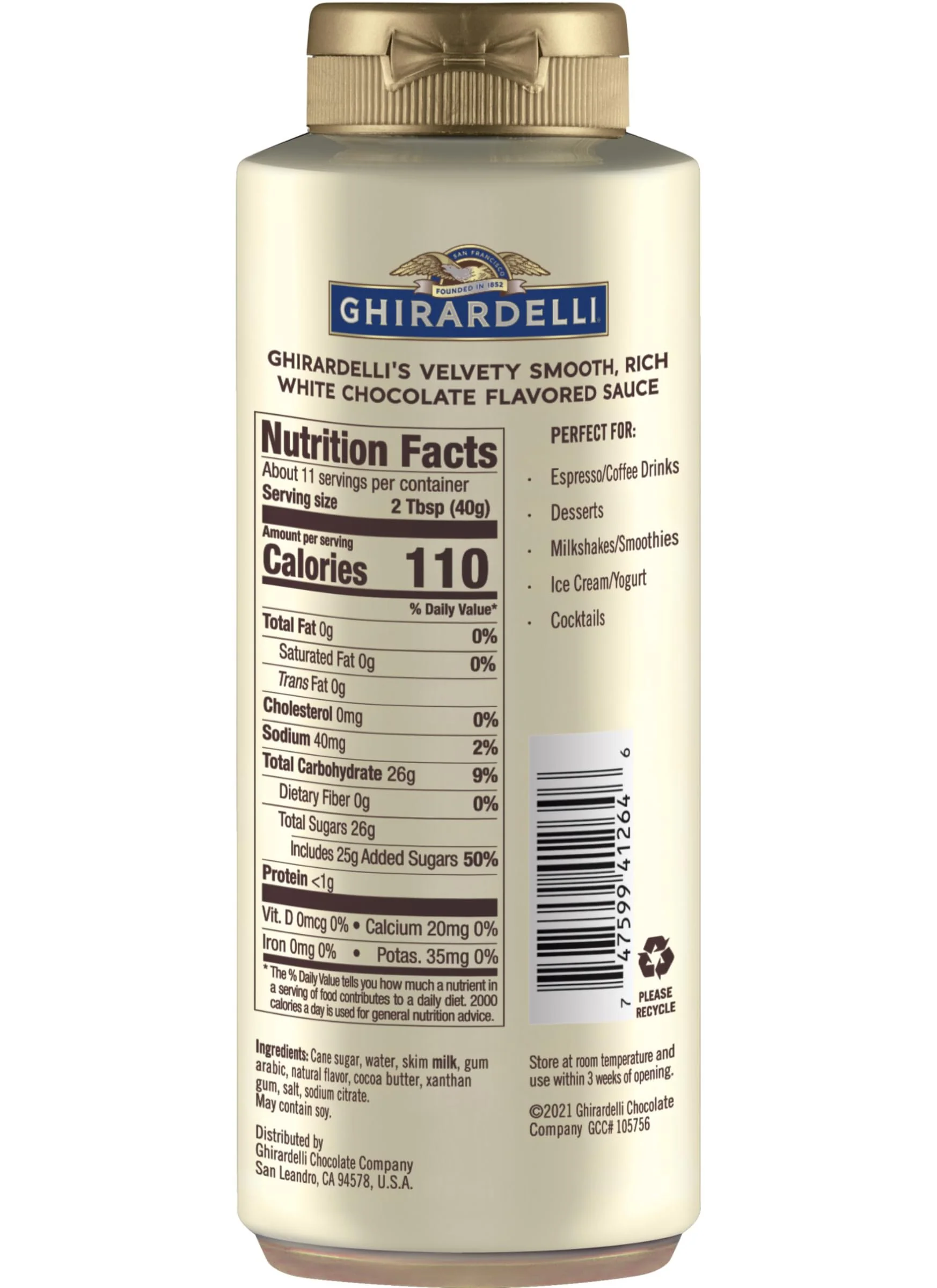 Ghirardelli White Chocolate Sauce, 16 Ounce Squeeze Bottle with Ghirardelli Stamped Barista Spoon - Image 8