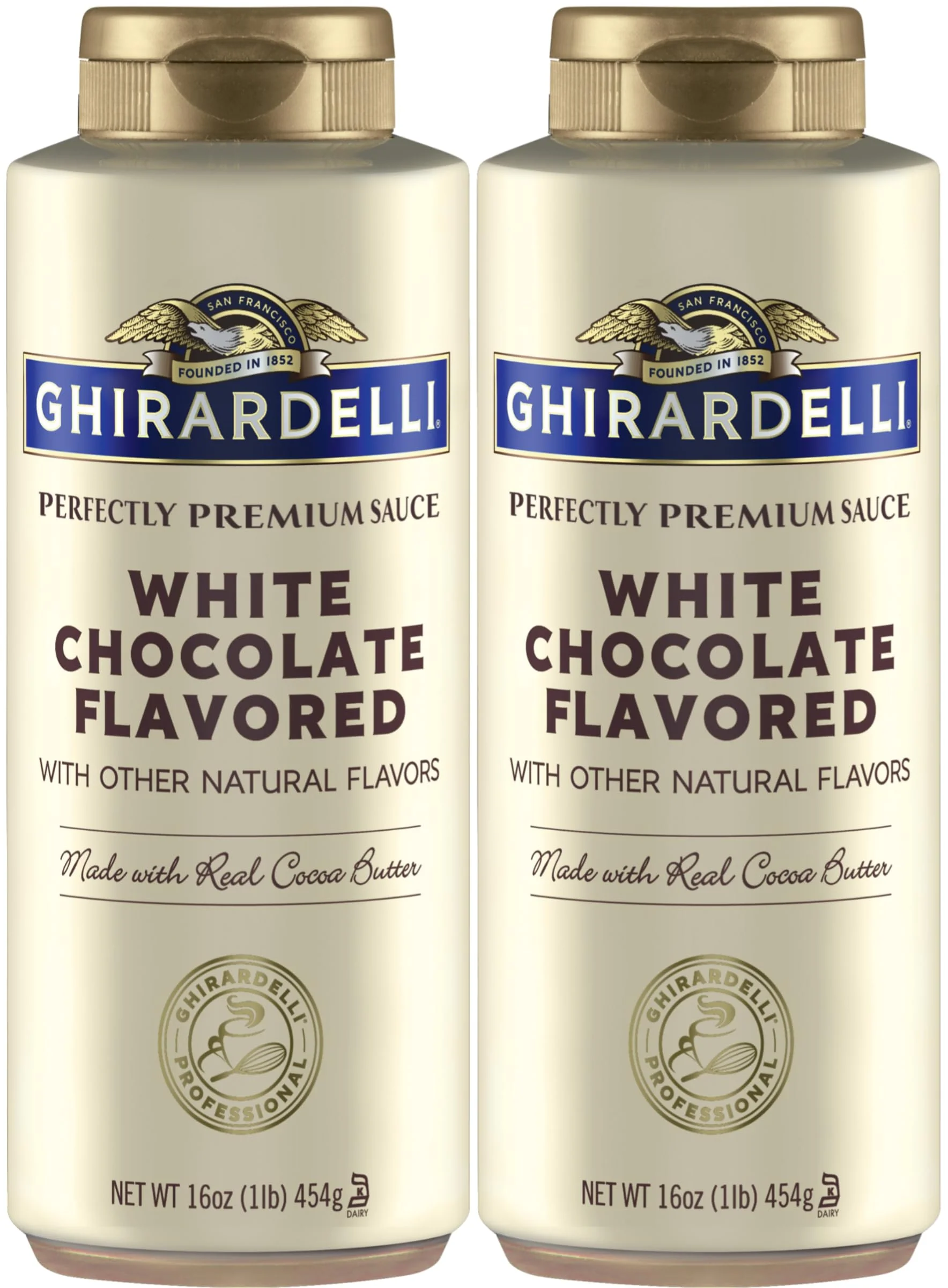 Ghirardelli White Chocolate Sauce 16 oz Squeeze Bottle (Pack of 2)