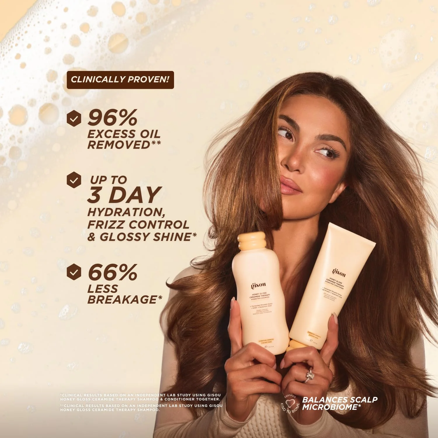 Gisou Honey Gloss Ceramide Therapy Hydrating Shampoo – Deeply Cleanses & Restores Moisture, Ceramides & AHAs, (Wildflower Honey Scent) - Image 15