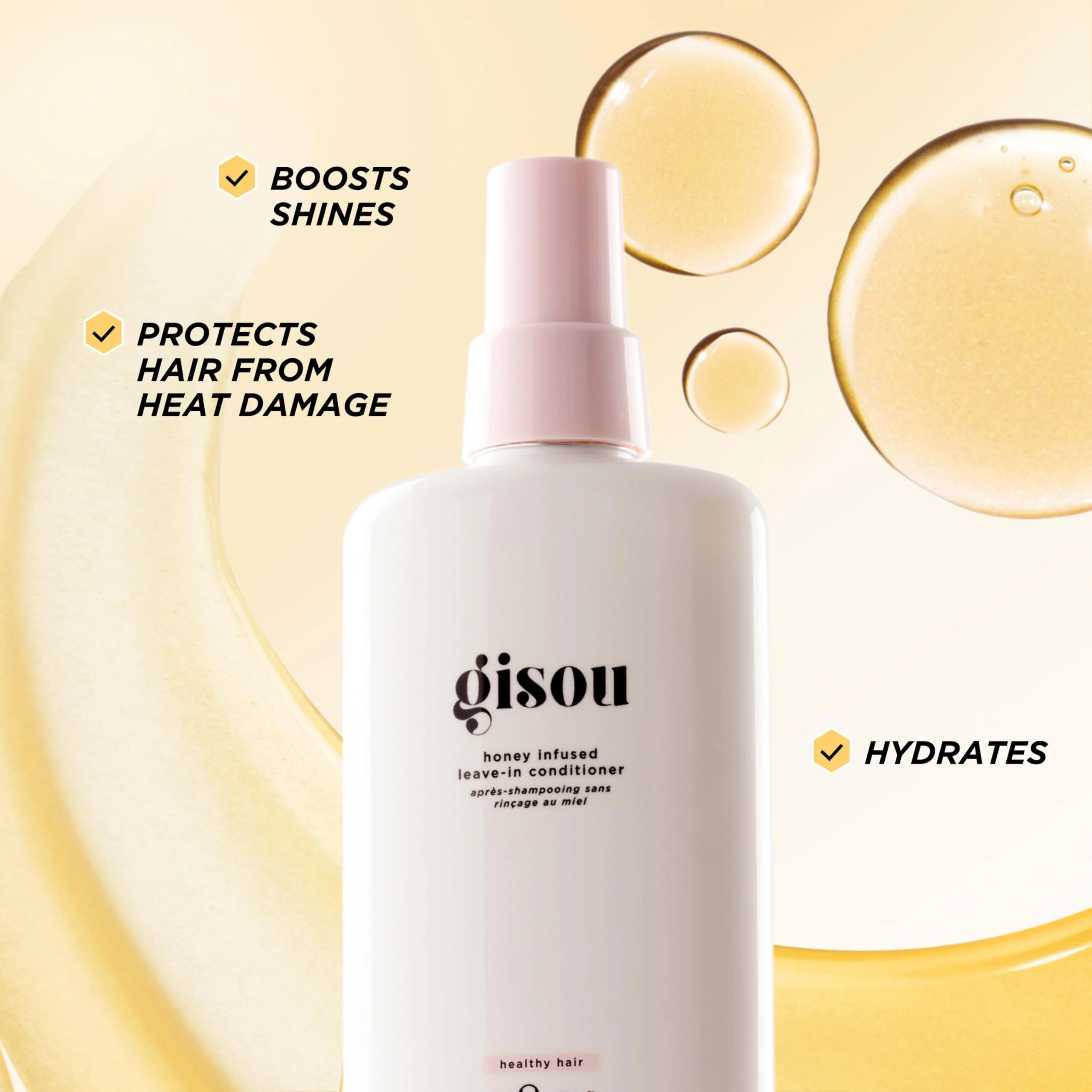 Gisou Honey Infused Leave-In Conditioner – Detangling, Hydration & Frizz Control with Mirsalehi Honey, Argan Oil & Baobab Extract, 5.1 Fl Oz - Image 5