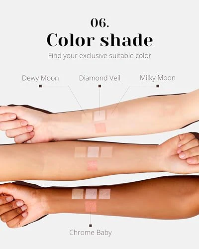 Glint Dewy Highlighter (Diamond Veil, 0.08oz) - Luminous Glow, Infused with Micropearls, Shiny Illuminator. Rich Pigment & Silky Touch, Korean Makeup. - Image 4