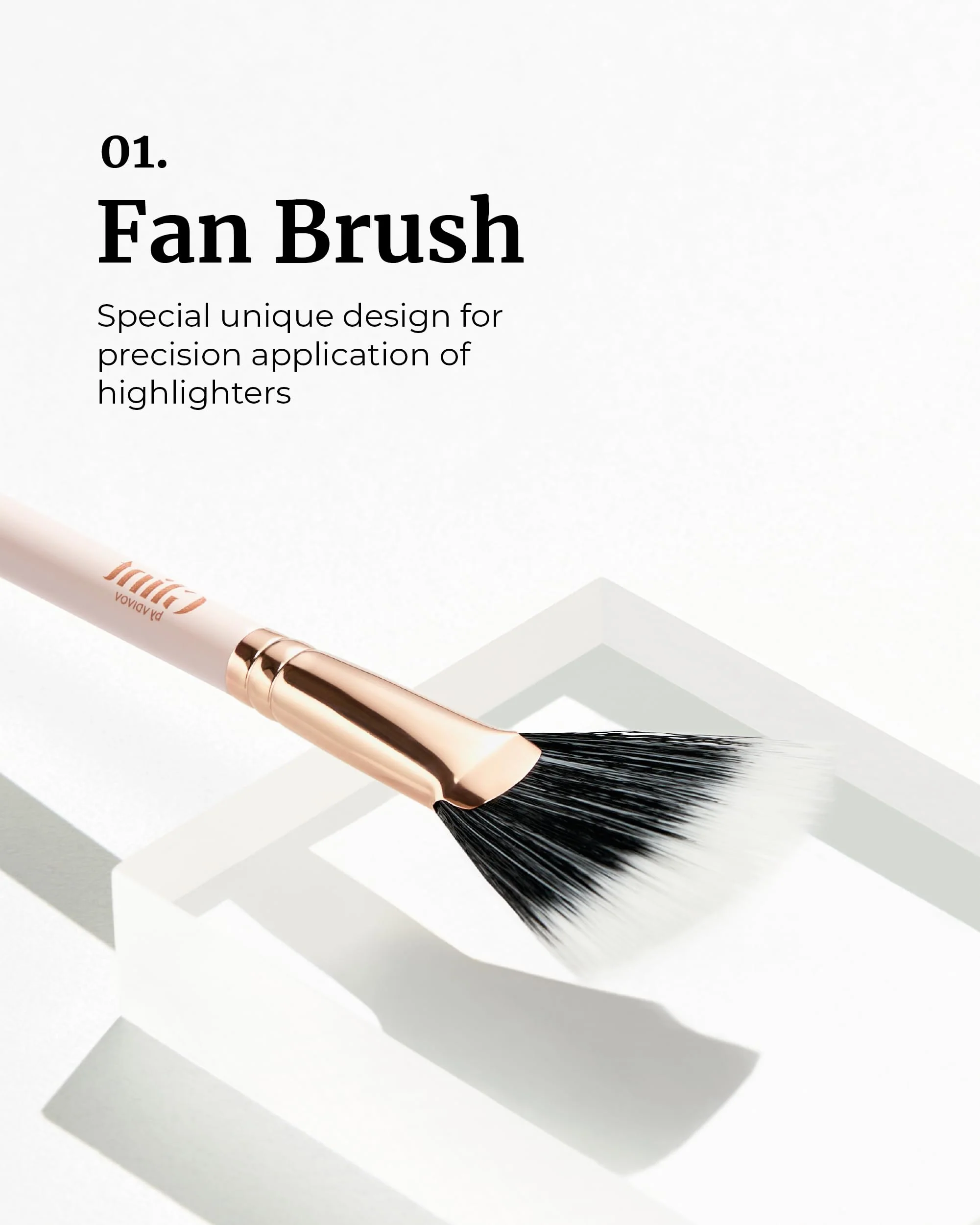 Glint Makeup Fan Brush - Professional Brush for Blush & Highlighter Makeup. Premium Soft Vegan Synthetic Makeup Brush for Precise Application and Blending. - Image 7