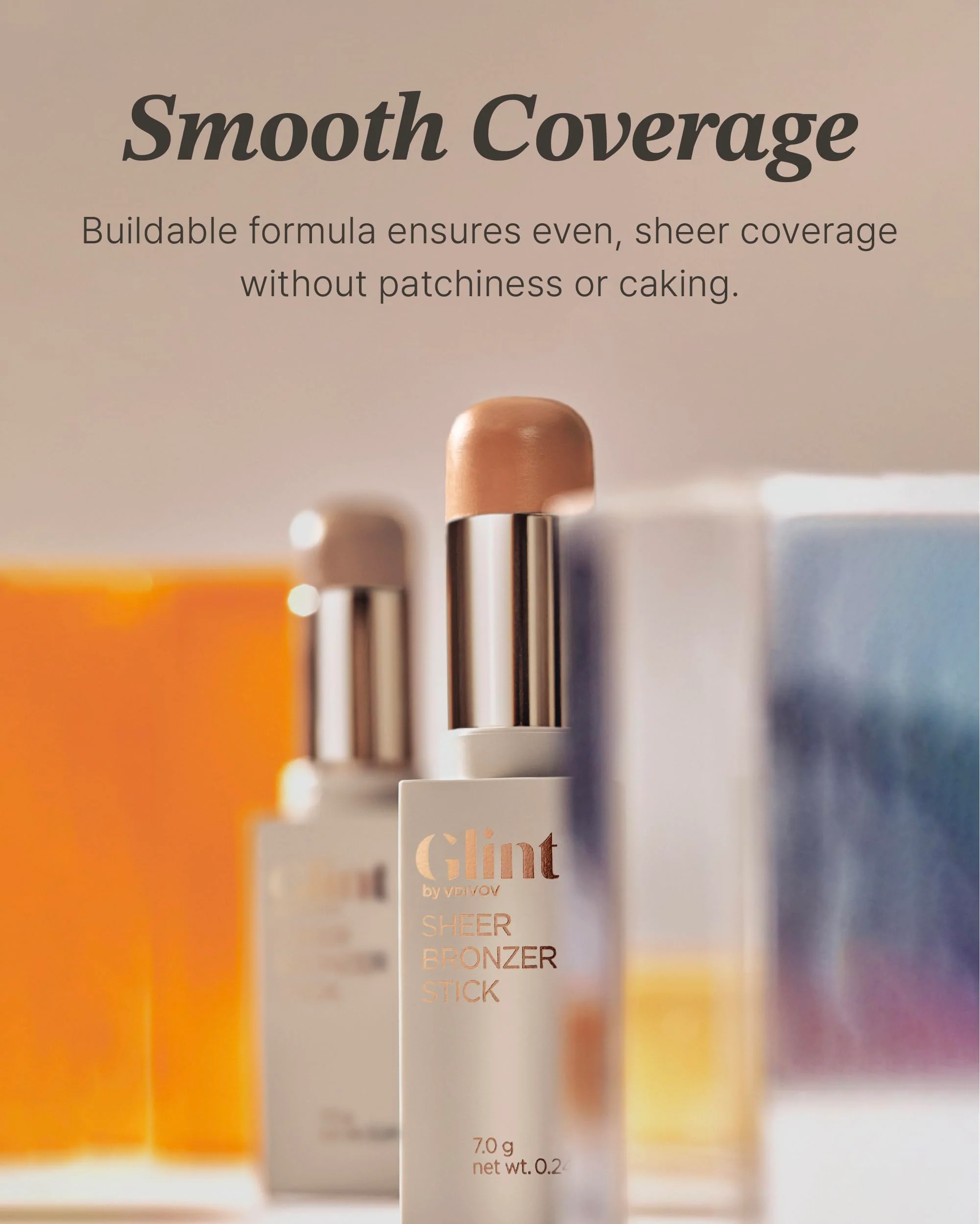 Glint Sheer Bronzer Stick (Caramel, 0.24oz) - Creamy Buildable, Blendable Formula for Natural Contour, Long-Lasting, Smooth, Versatile Use. Korean Makeup. Nose, Face, Cheeks. - Image 5