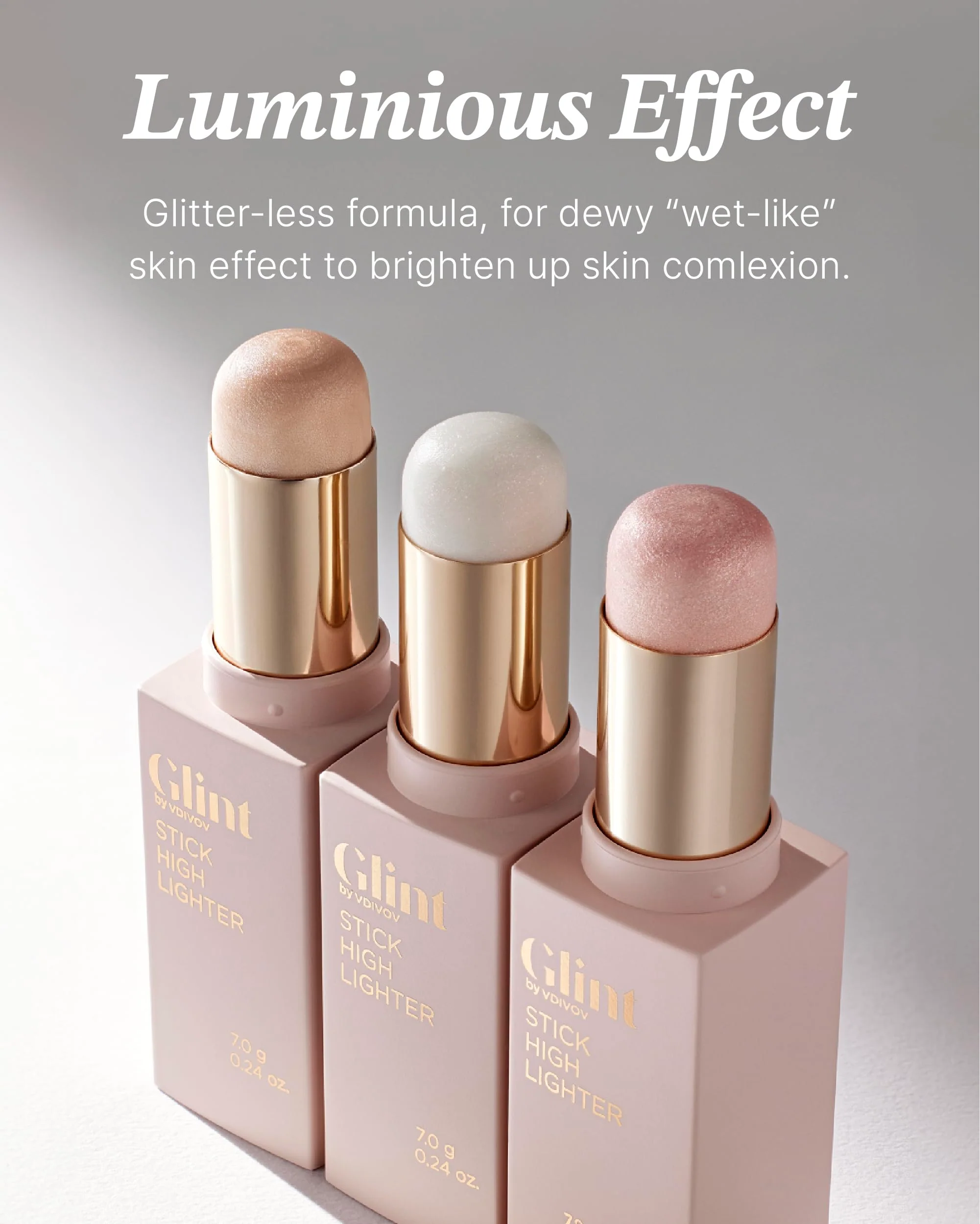 Glint Stick Highlighter (Dewy Moon, 0.24oz) - Multi-Use Illuminator Stick by LG Beauty. Creamy & Blendable Color. - Image 7