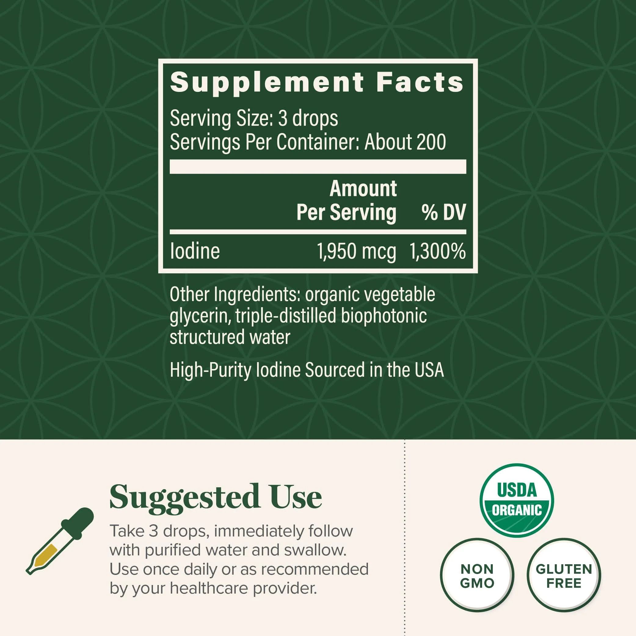 Global Healing Center - Detoxadine - Organic Nascent Liquid Iodine Supplement Drops for Thyroid Support, Detox Cleanse, and Metabolism - Non-GMO, Vegan, 200 Servings Iodine Drops (1 Oz) - Image 3
