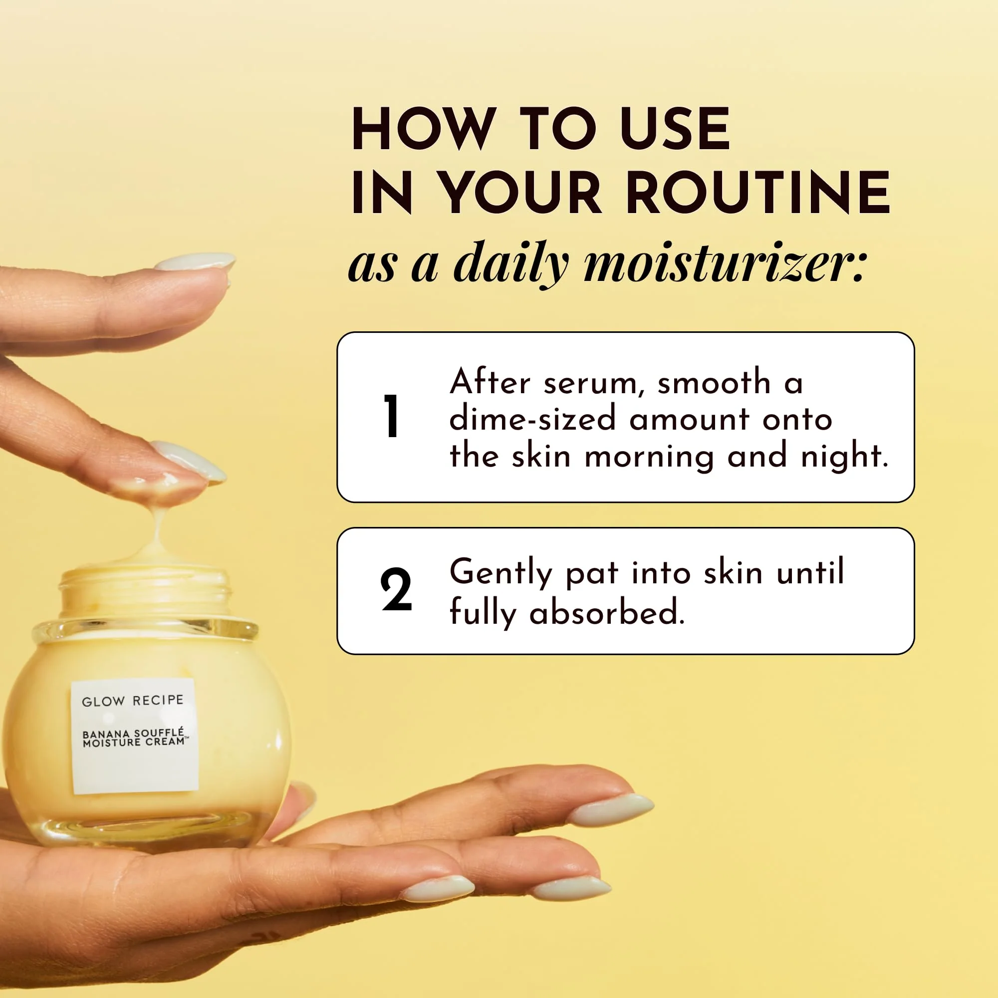 Glow Recipe Banana Souffle Moisturizer Face Cream - Lightweight Hydrating Moisturizer with Centella Asiatica & Turmeric to Soothe Redness & Improve Skin Barrier, Non-Comedogenic Korean Skin Care, 50ml - Image 7