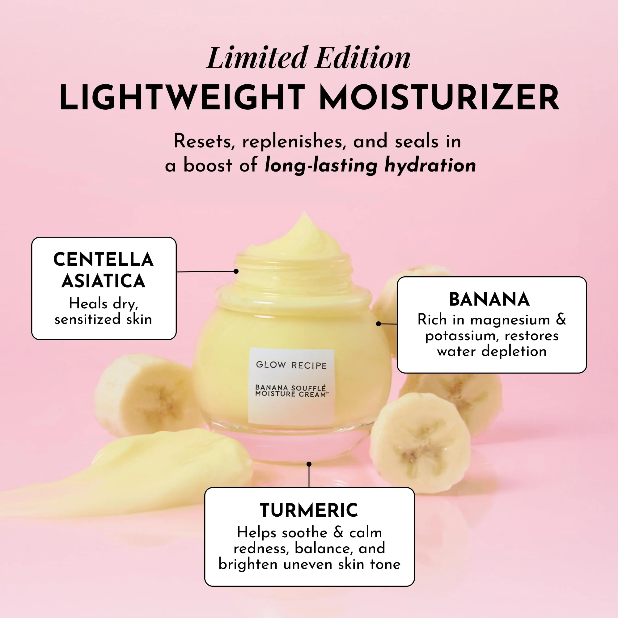 Glow Recipe Banana Souffle Moisturizer Face Cream - Lightweight Hydrating Moisturizer with Centella Asiatica & Turmeric to Soothe Redness & Improve Skin Barrier, Non-Comedogenic Korean Skin Care, 50ml - Image 9