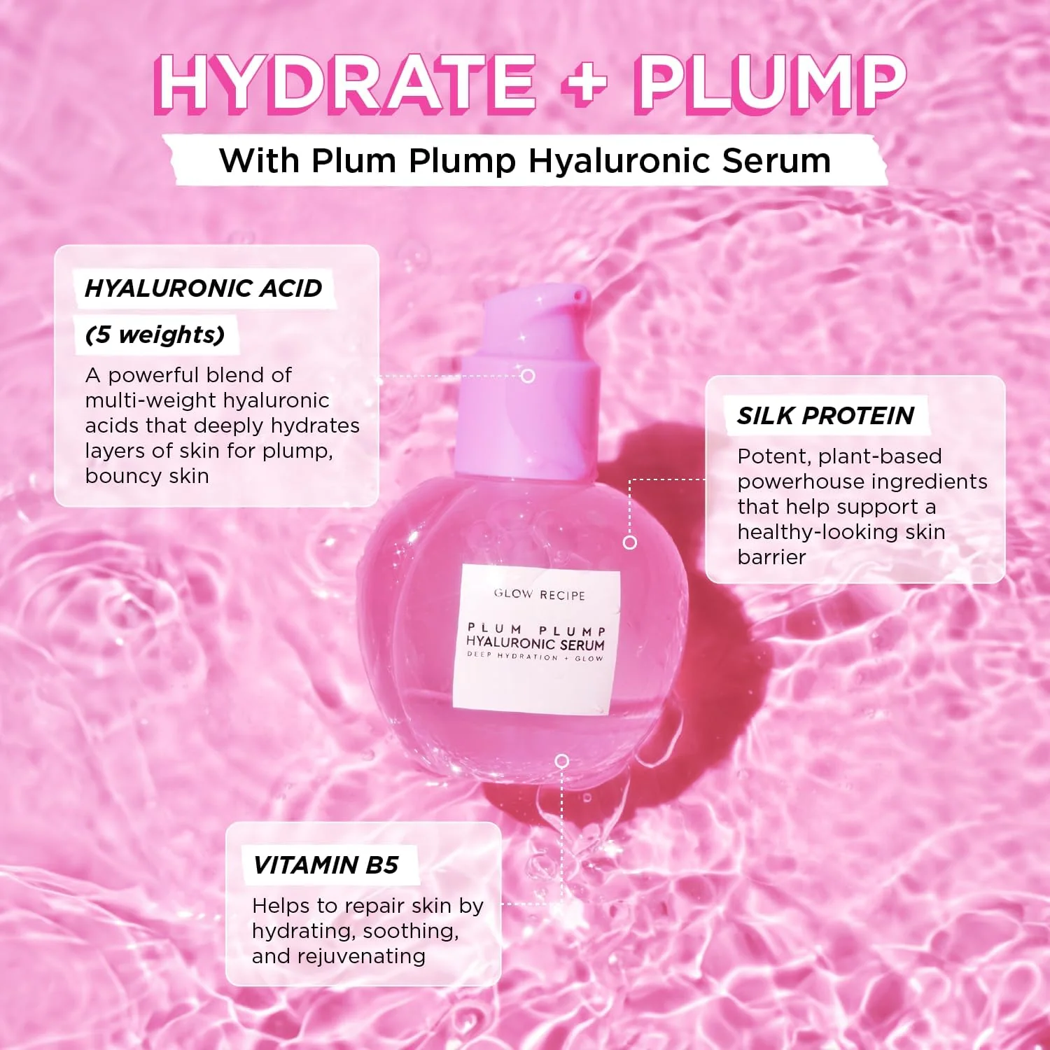Glow Recipe Dewy Babies Travel Skincare Set - Plum Plump Hyaluronic Acid Serum + Dewy Flush Tinted Blush Drops + Pink Juice Face Moisturizer + Bronzing Hue Drops + Ultra Fine Facial Mist (5 Count) - Image 8