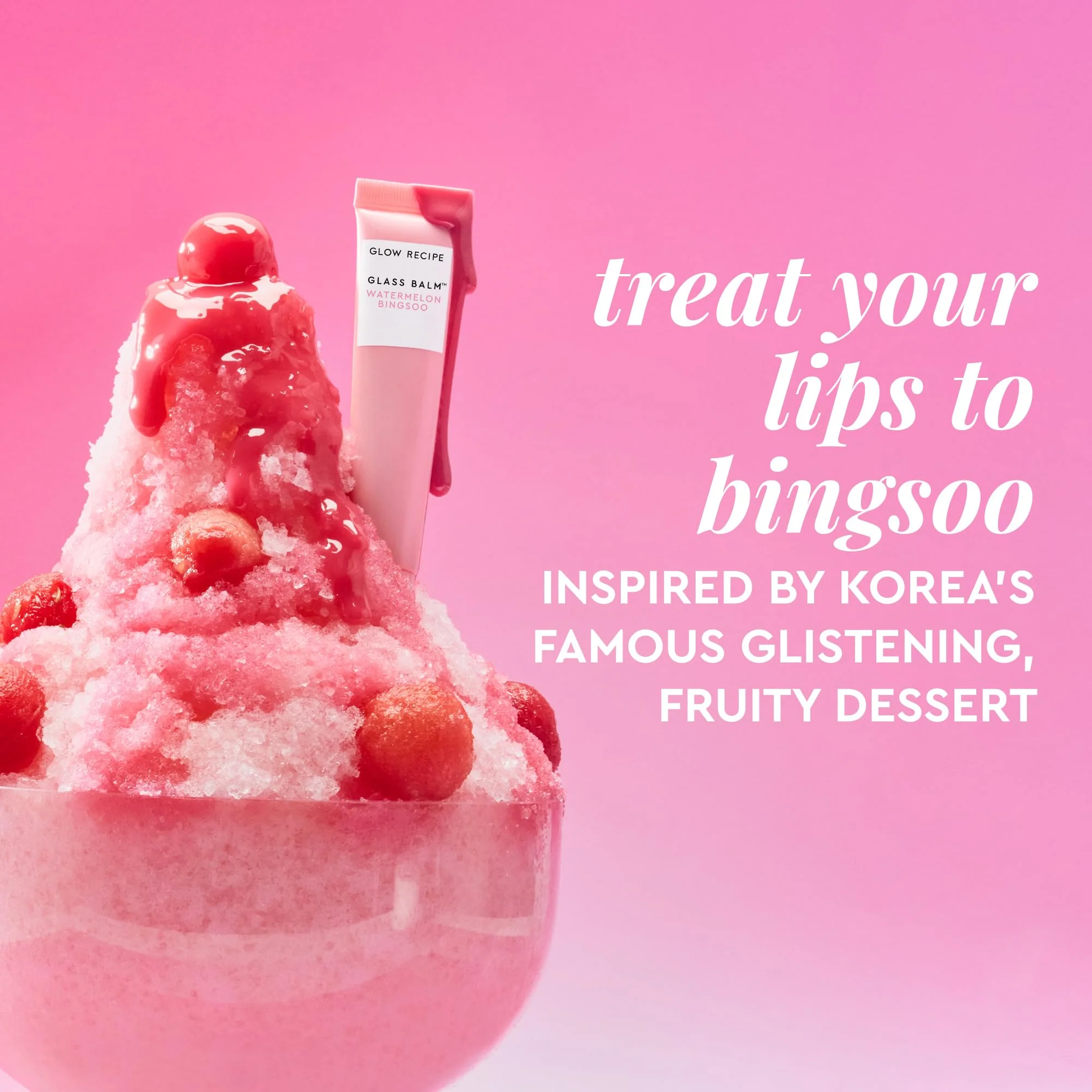 Glow Recipe Glass Balm Lip Treatment - 12Hr Hydrating Lip Balm & Moisturizer with Hyaluronic Acid to Smooth, Plump & Protect from Dryness - Sheer Soft Pink Tint, Watermelon Bingsoo (15 ml) - Image 3