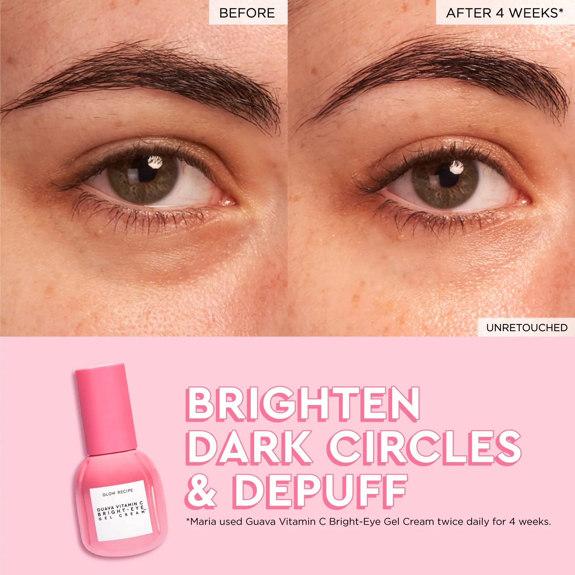 Glow Recipe Guava Vitamin C Brightening Eye Gel - Niacinamide, Peptides & Green Caffeine Gentle Under Eye Cream for Dark Circles, Puffiness & Bags - Lightweight, Hydrating, Firming - Makeup Prep, 15ml - Image 7