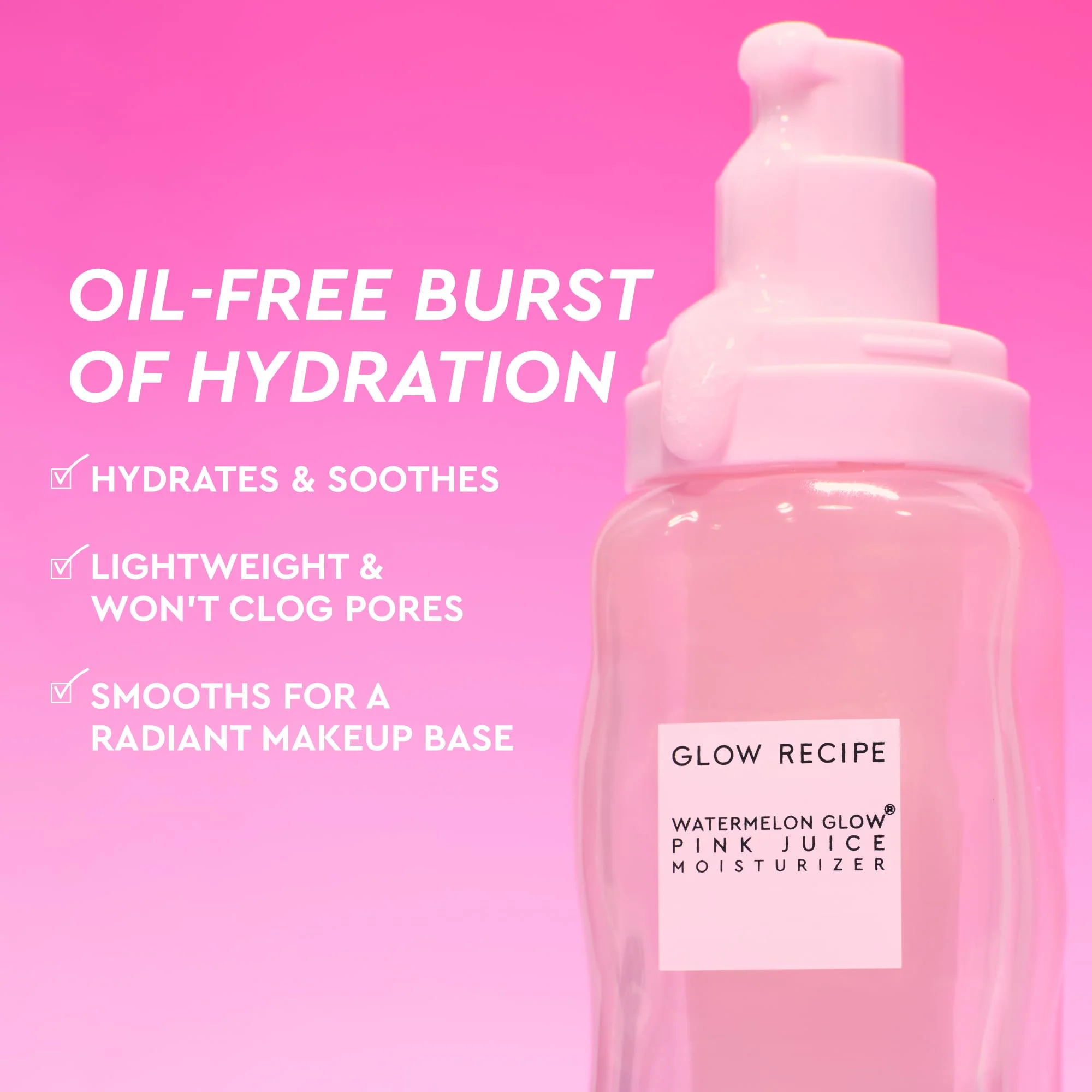 Glow Recipe Pink Juice Water Gel Moisturizer, Korean Gel Moisturizer for Glass Skin, Oil-Free Hydrating Hyaluronic Acid Face Moisturizer for Oily Skin, Non-Comedogenic, Long-Lasting (50ml) - Image 8