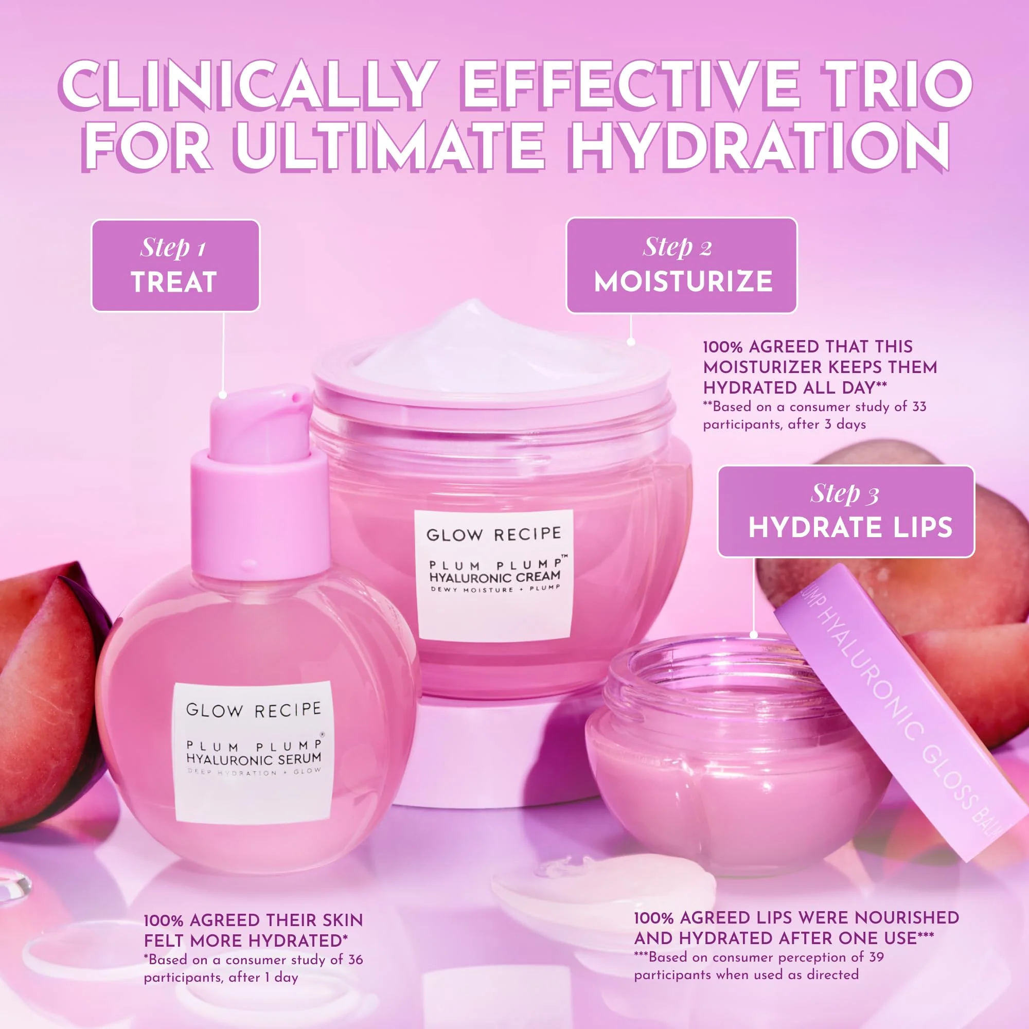 Glow Recipe Plum Plump Hyaluronic Acid Face Cream Moisturizer, Korean Moisturizer for Dry Skin, Plumping + Firming Hydration, Polyglutamic Acid + Peptides, Refillable (50ml) - Image 7