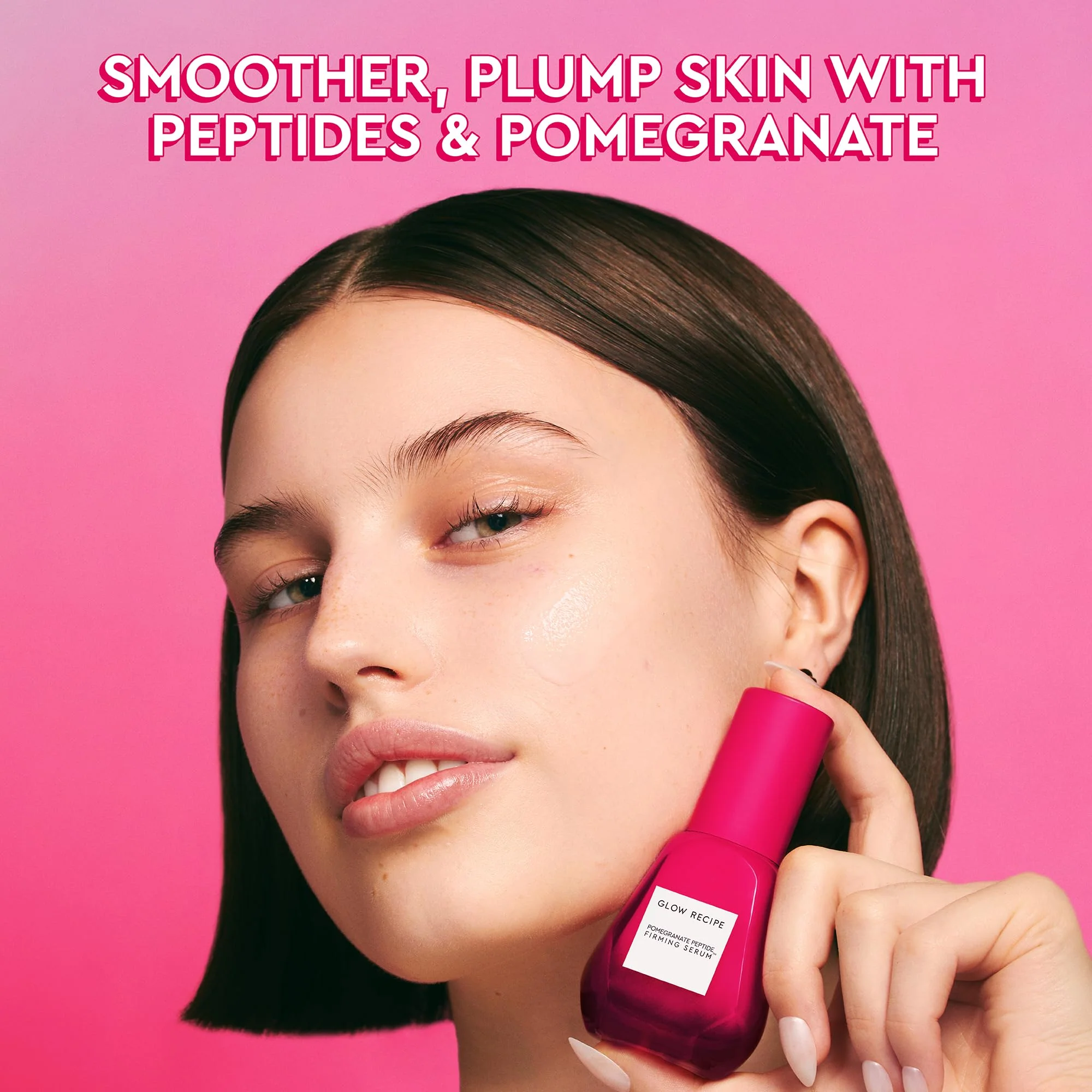 Glow Recipe Pomegranate Copper Peptides Face Serum - Plumping, Firming Multi Peptide Anti Aging Serum for Women & Men + Hydrating Hyaluronic Acid to Smooth Lines, Support Collagen & Skin Elastin, 30ml - Image 2