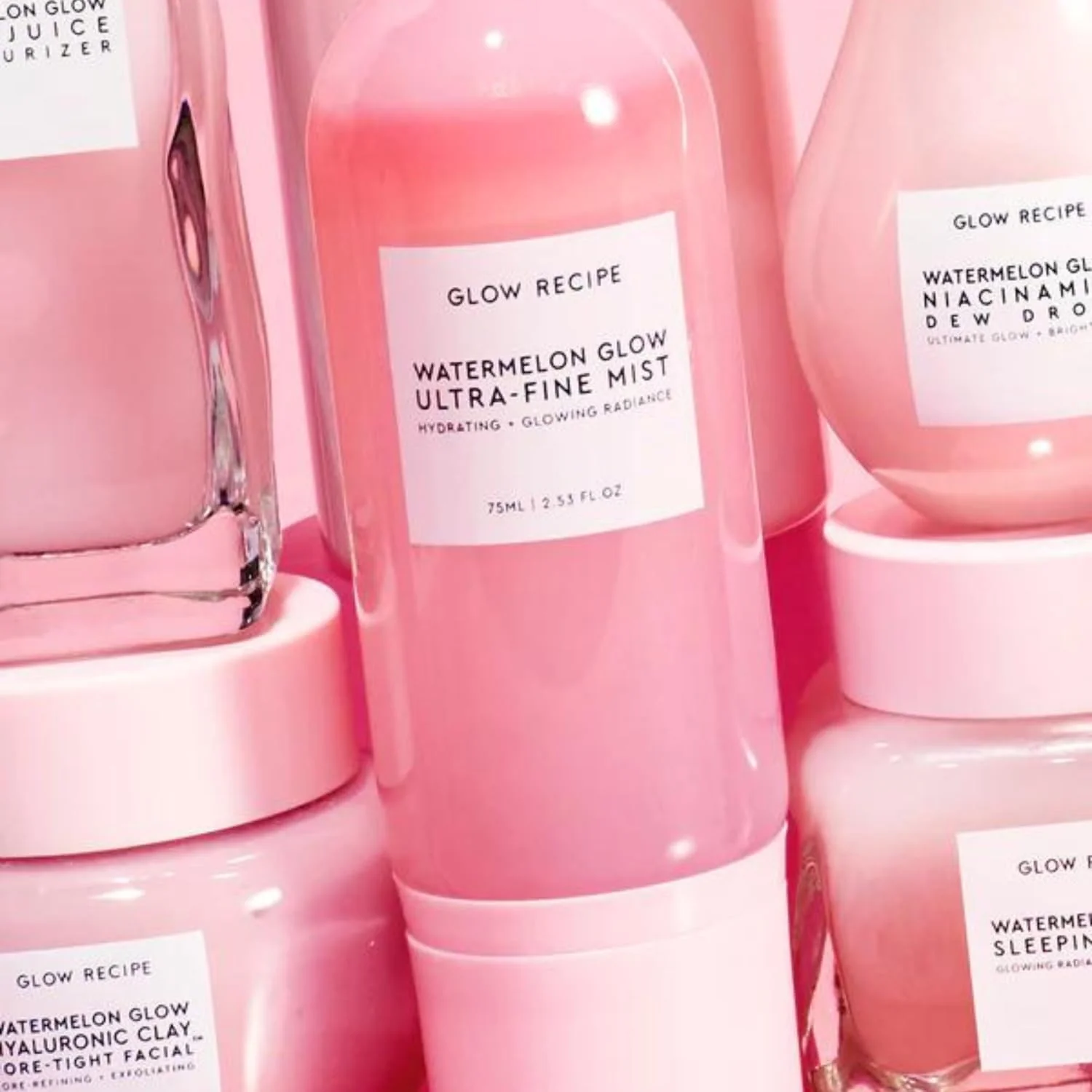 Glow Recipe Watermelon Glow Facial Spray + Hydrating Mist - Ultra-Fine Face Mist with Hyaluronic Acid + Hibiscus AHA to Refresh Dry Skin & Enhance Dewy Makeup - Suitable for All Skin Types (75ml) - Image 4