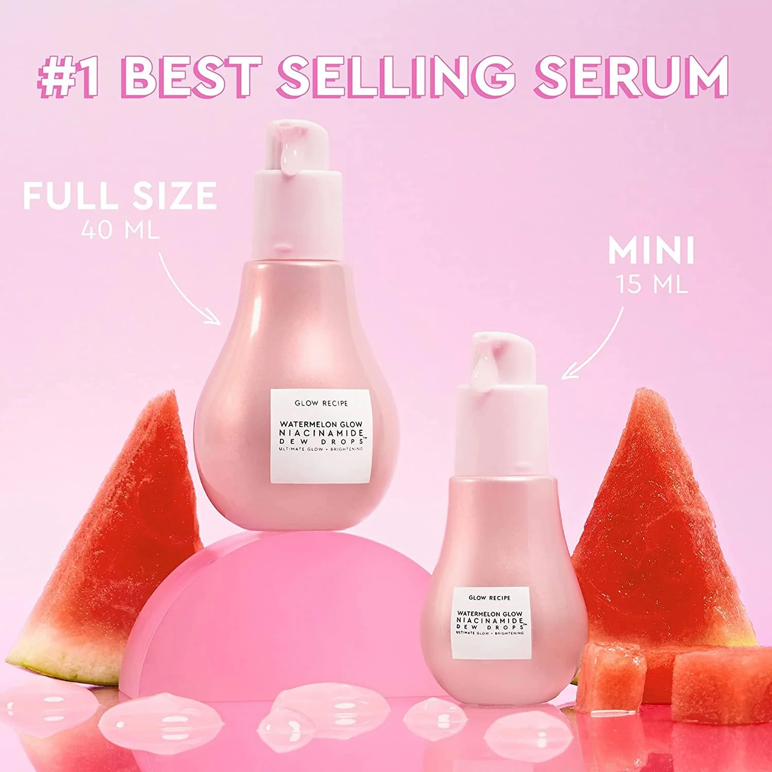 Glow Recipe Watermelon Niacinamide Dew Drops, Korean Niacinamide Serum Drops, Hydrating Face Serum + Primer & Liquid Highlighter, Hyaluronic Acid, Dewy Glow (40ml) - Image 15