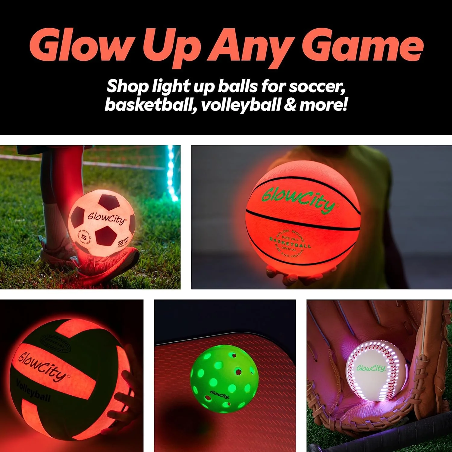 GlowCity Glow in The Dark Football - Size 6 Light Up LED Ball for Teen Boys & Adults - Cool Sports Gift for Night Outdoor Games - Birthday Gifts Ideas for Teen Boys Teenager Ages 12 13 14 15 16 17 18 - Image 2