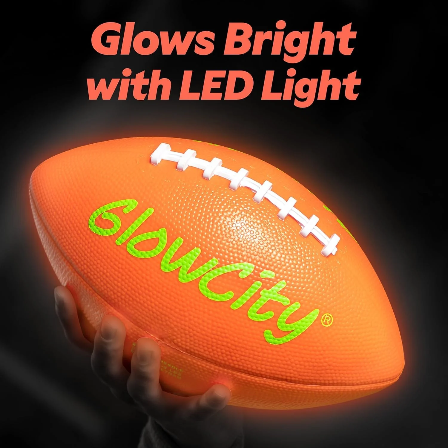 GlowCity Glow in The Dark Football - Size 6 Light Up LED Ball for Teen Boys & Adults - Cool Sports Gift for Night Outdoor Games - Birthday Gifts Ideas for Teen Boys Teenager Ages 12 13 14 15 16 17 18 - Image 6
