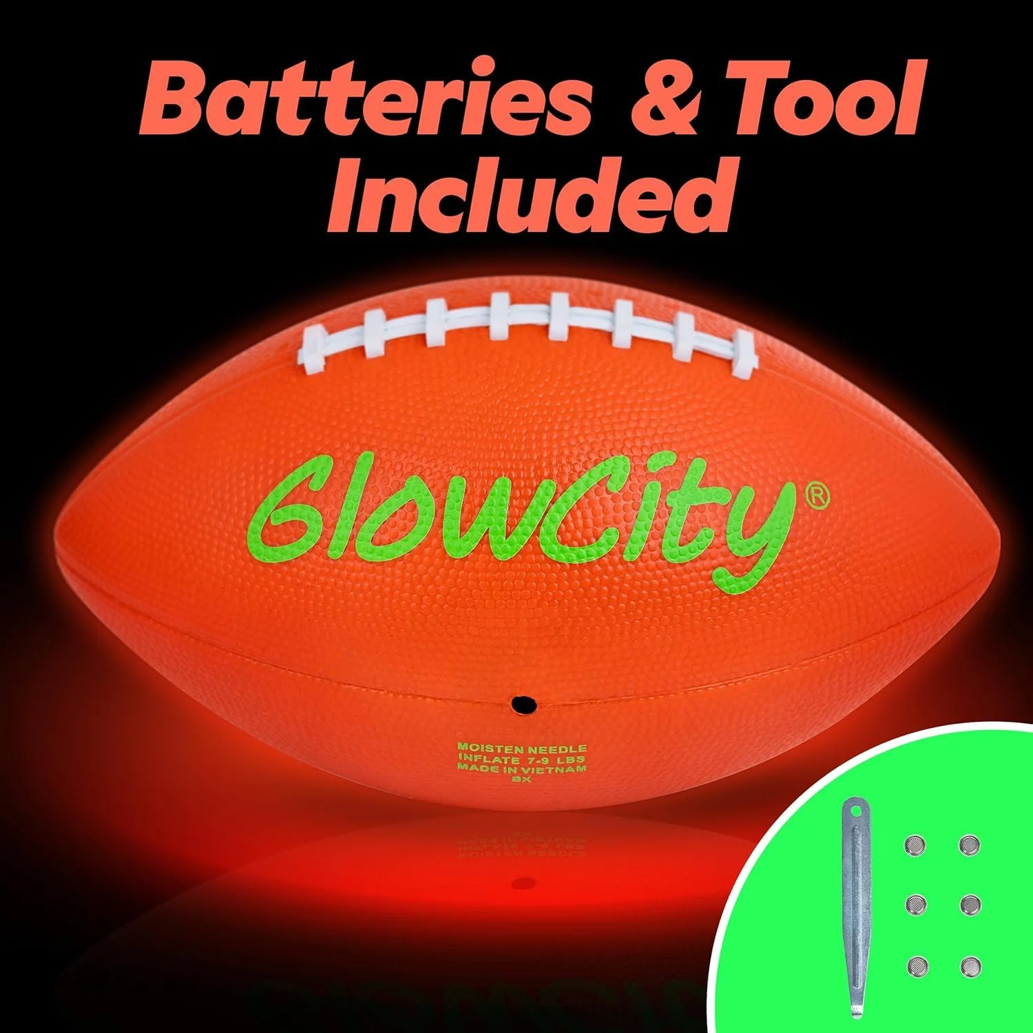 GlowCity Glow in The Dark Football - Size 6 Light Up LED Ball for Teen Boys & Adults - Cool Sports Gift for Night Outdoor Games - Birthday Gifts Ideas for Teen Boys Teenager Ages 12 13 14 15 16 17 18 - Image 7