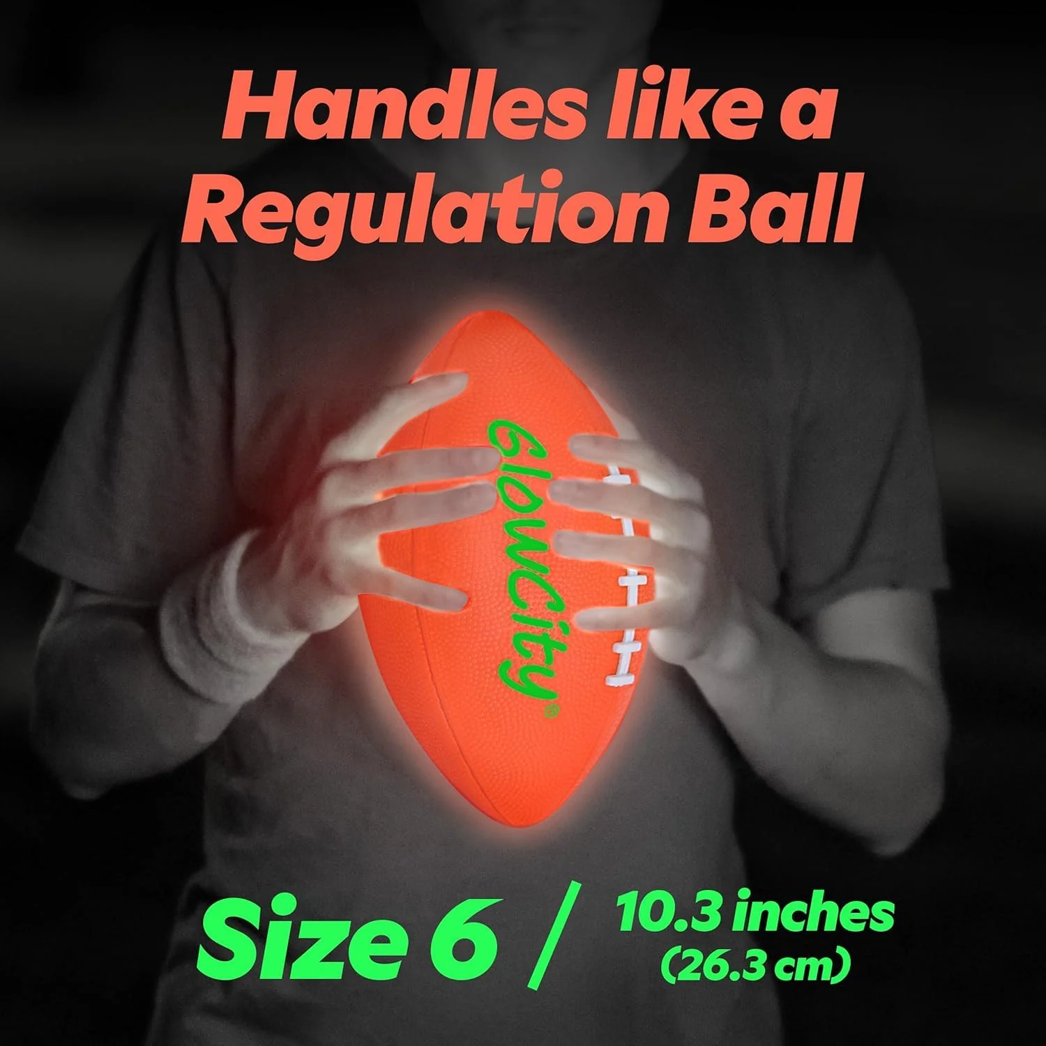 GlowCity Glow in The Dark Football - Size 6 Light Up LED Ball for Teen Boys & Adults - Cool Sports Gift for Night Outdoor Games - Birthday Gifts Ideas for Teen Boys Teenager Ages 12 13 14 15 16 17 18 - Image 8