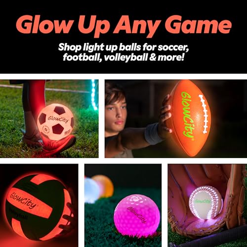 GlowCity Glow in The Dark Football - Size 6 Light Up PU Ball for Teen Boys & Adults - Cool Sports Gift for Night Outdoor Games - Birthday Gifts Ideas for Teen Boys Teenager Ages 12 13 14 15 16 17 18 - Image 2