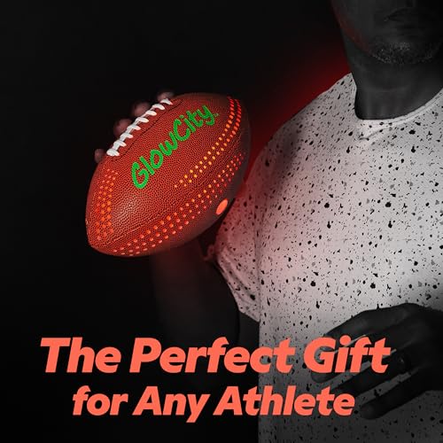 GlowCity Glow in The Dark Football - Size 6 Light Up PU Ball for Teen Boys & Adults - Cool Sports Gift for Night Outdoor Games - Birthday Gifts Ideas for Teen Boys Teenager Ages 12 13 14 15 16 17 18 - Image 4